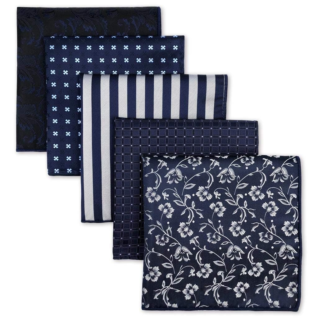 Shlax&Wing 5 Pieces Assorted Mens Pocket Square Set Handkerchiefs
