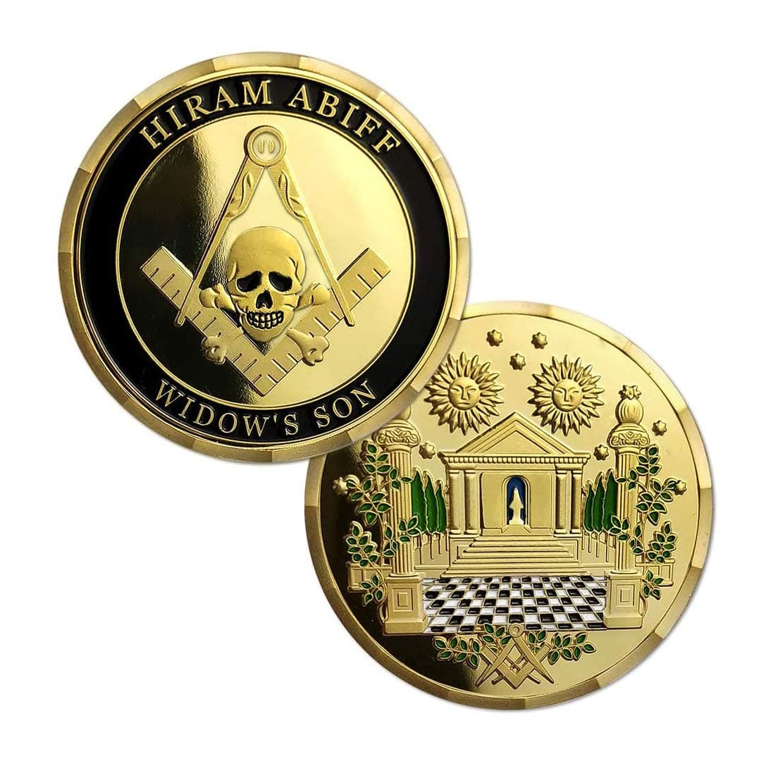 AomcisiMasonic Challenge Coin Grand Master Hiram Abiff Widow Son Freemason Skull Commemorative Coins Gift