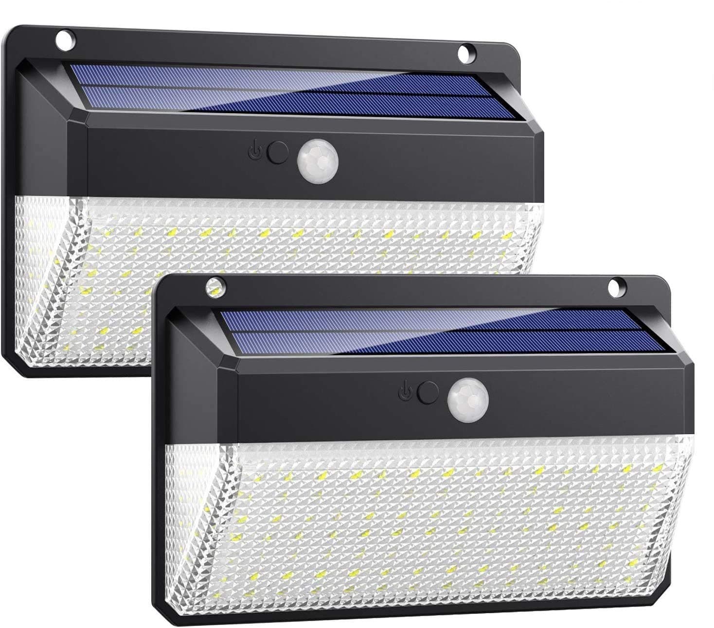 Kilponene Solar Lights Outdoor, Upgraded 108 LED Solar Motion Sensor Security Lights [1800mAh] Solar Wall Lights 270º Solar Powered Lights Waterproof Solar Lamp with 3 Modes for Garden [2 Pack]