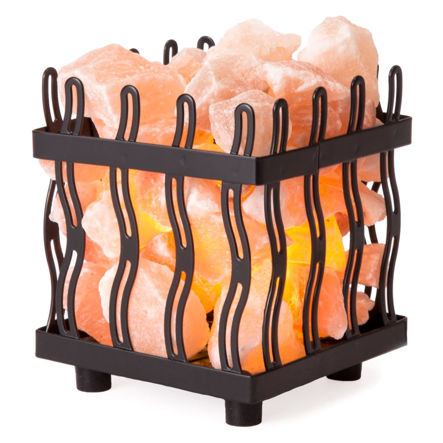 Himalayan Pink Salt Lamp Basket with Cord & Bulb