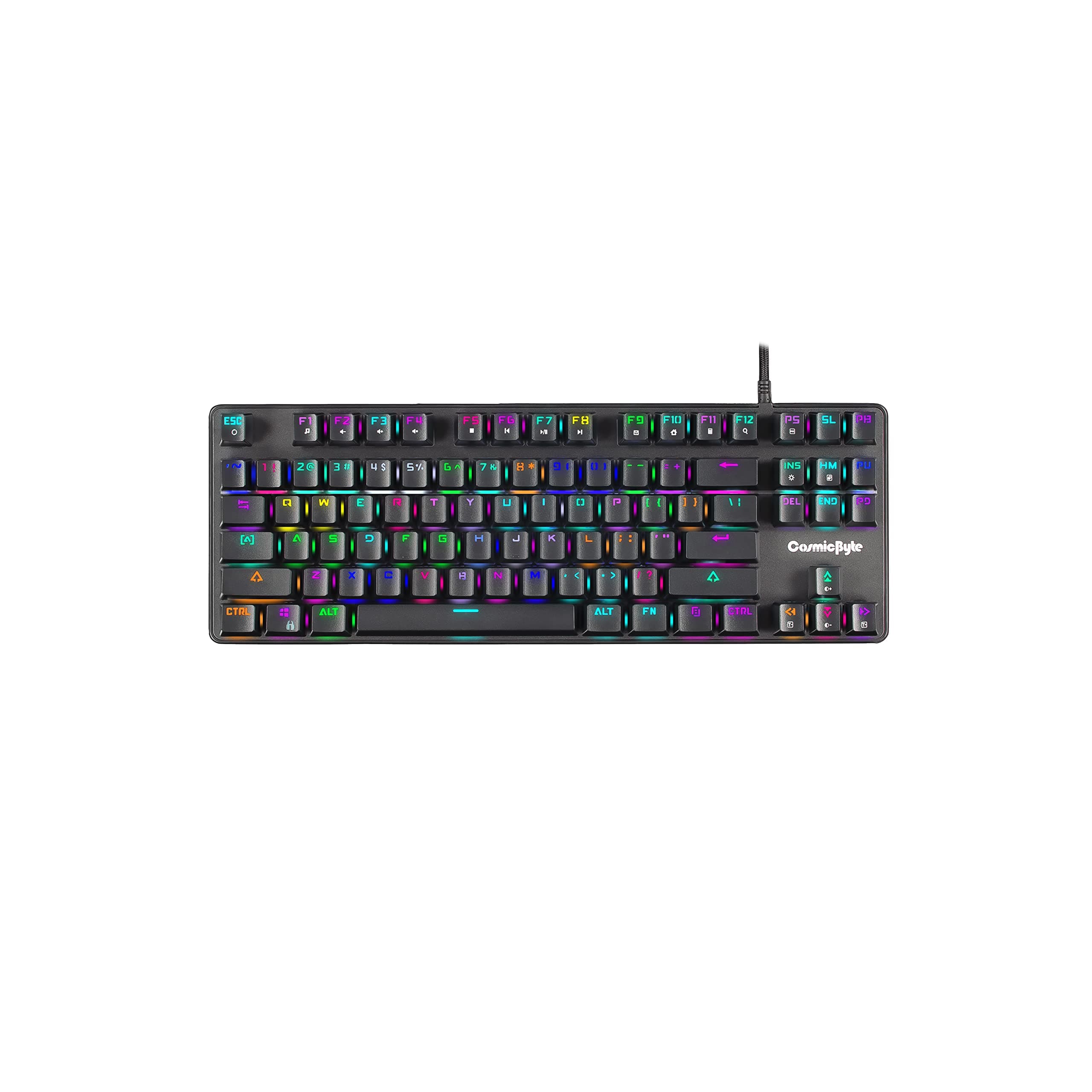 Cosmic ByteCB-GK-18 Firefly RGB Ten-Keyless Keyboard with Outemu Red Switch,Macros, Software (Black)