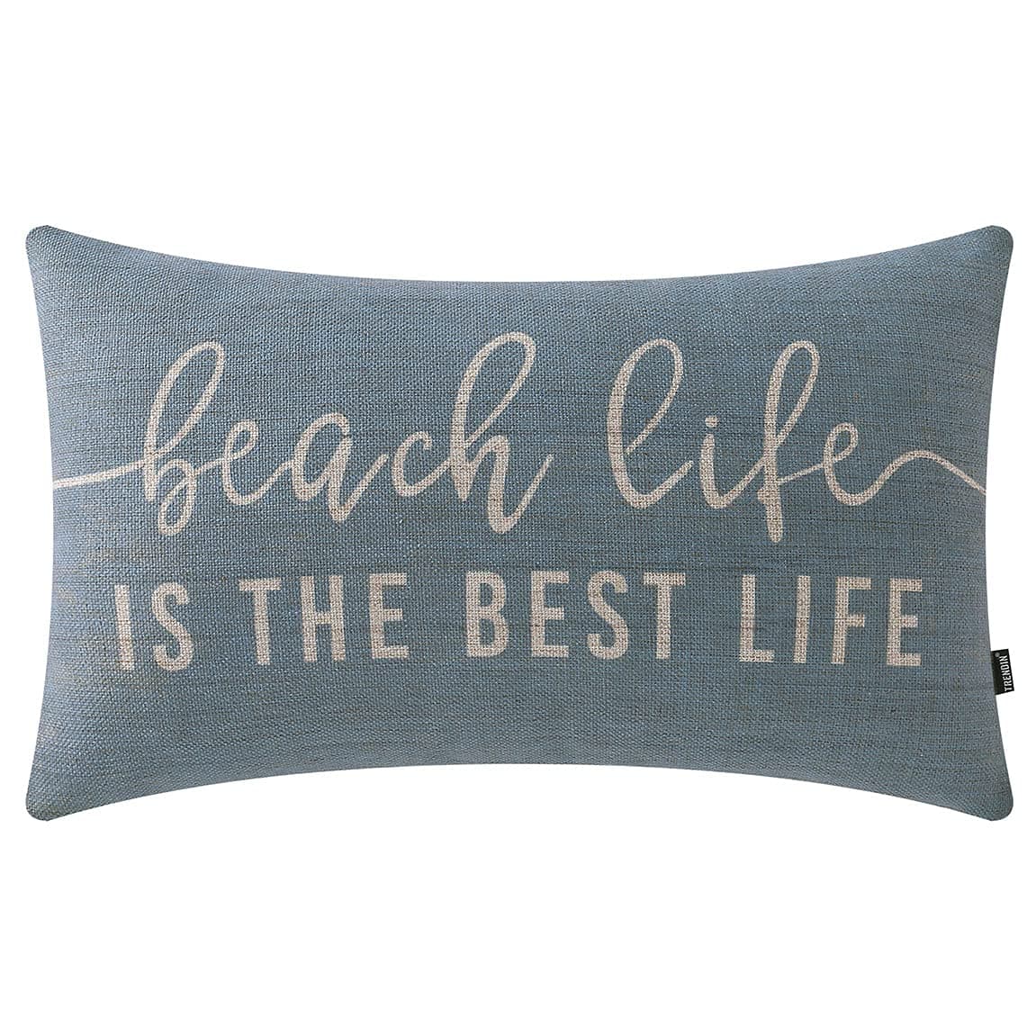 TRENDIN Beach Throw Pillow Covers 20x12 inch Beach Life is The Best Life Lumbar Pillowcase Vintage Nautical Decorations Linen Cushion Cover for Sofa Couch PL662TR