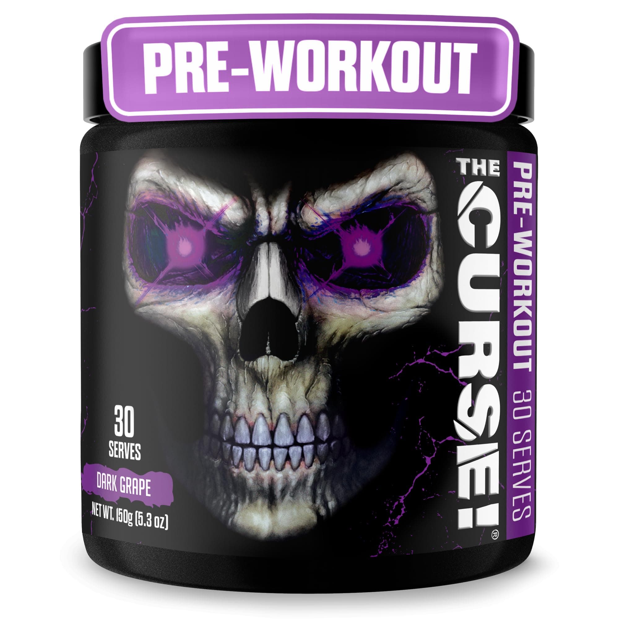 The Curse! Dark Grape Pre Workout Powder with Creatine – Extreme Energy Preworkout for Men & Women – 30 Servings – L Citrulline, Beta Alanine & Caffeine for Pump, Strength & Focus