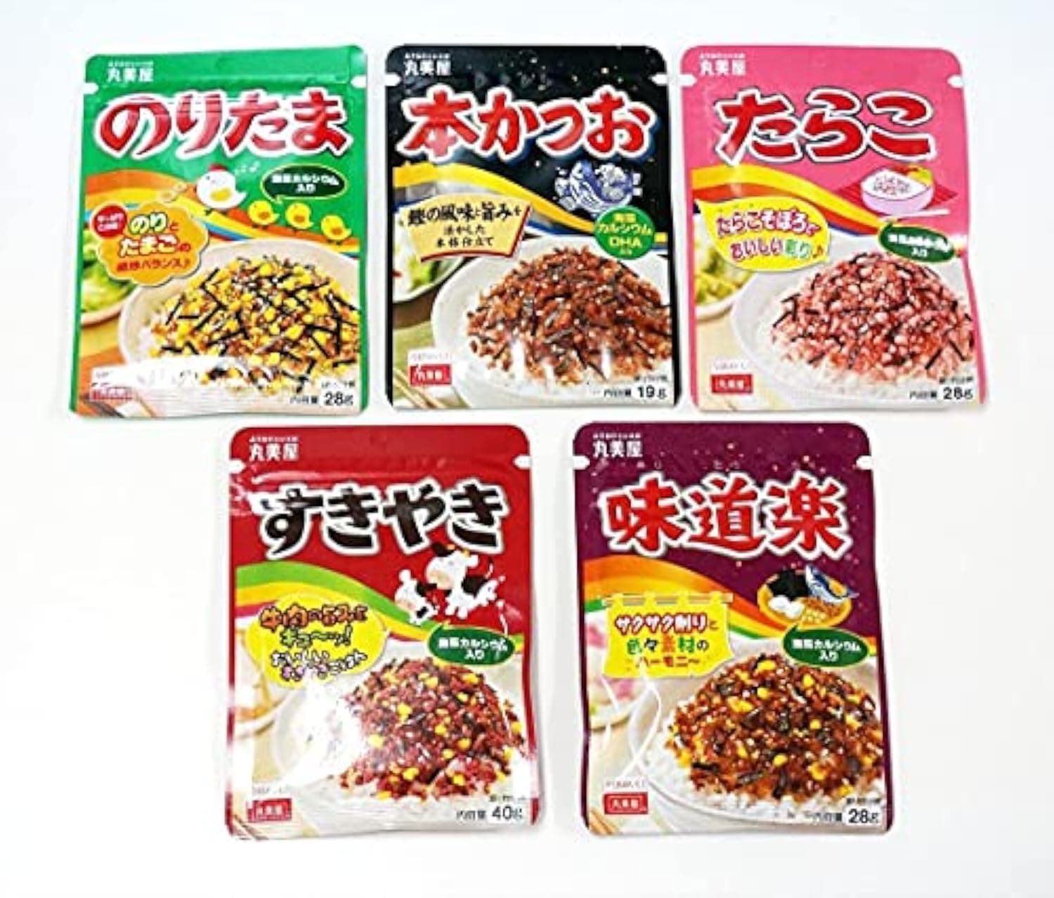Marumiya Furikake Japanese Rice Seasonings, Pack of 5 (5.04oz)