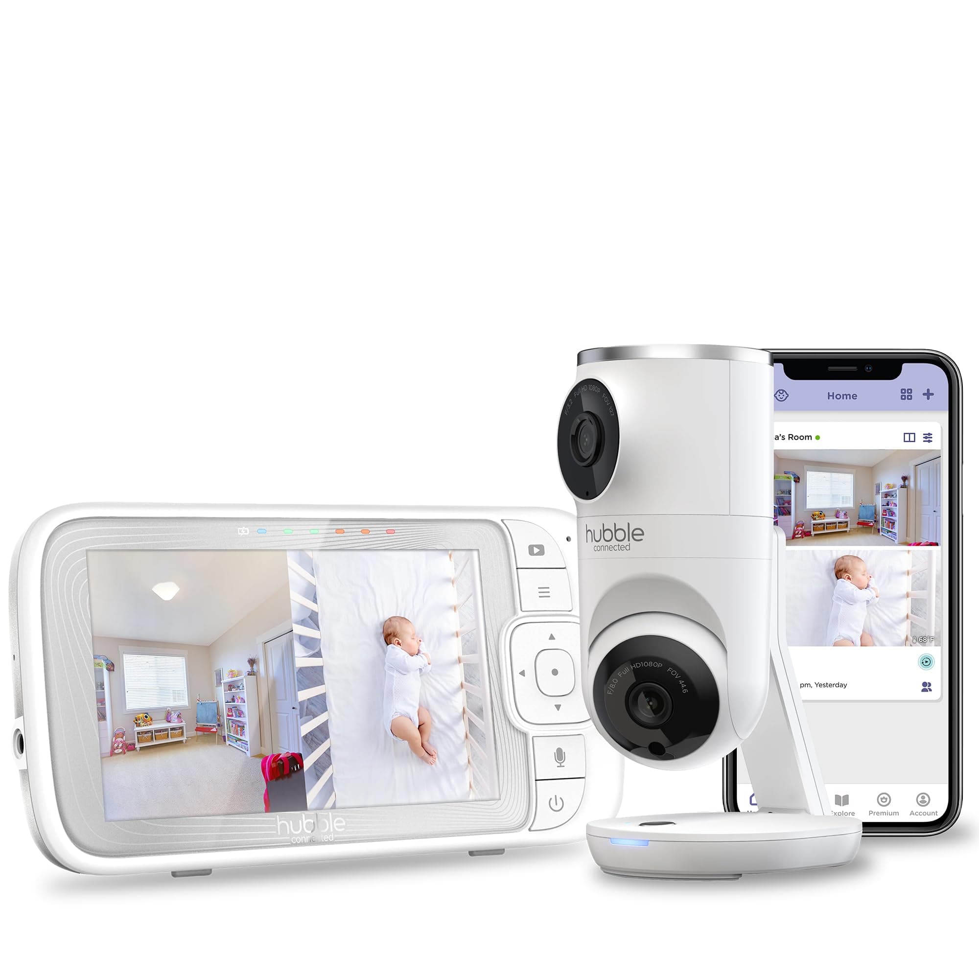 Nursery Pal Dual Vision Smart Baby Monitor with HD Video and Dual Lens, Two-Way Talk, AI Motion Tracking, Night Vision, Routine Management & Adjustable Viewing Angles