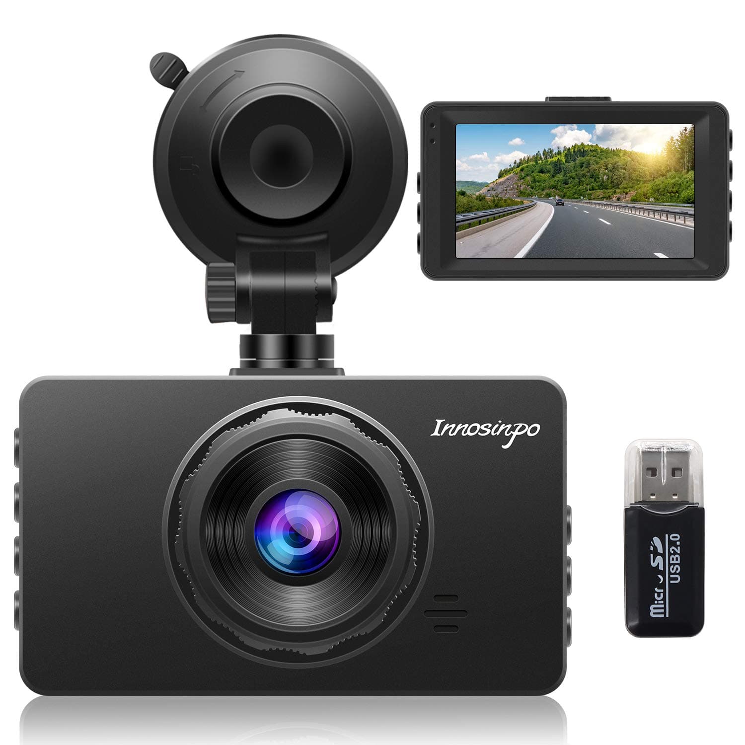 Dash Cam 【2021 New Model】 1080P FHD DVR Car Driving Recorder 3 Inch LCD Screen 170° Wide Angle, G-Sensor, Parking Monitor, Loop Recording, WDR with Night Vision, Motion Detection