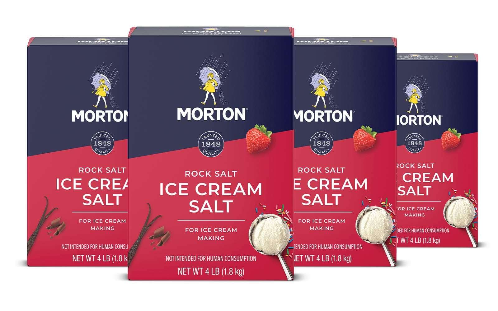 Morton Ice Cream Salt, Rock Salt, (4 lb), 4-Pack - Ideal for Making Ice Cream
