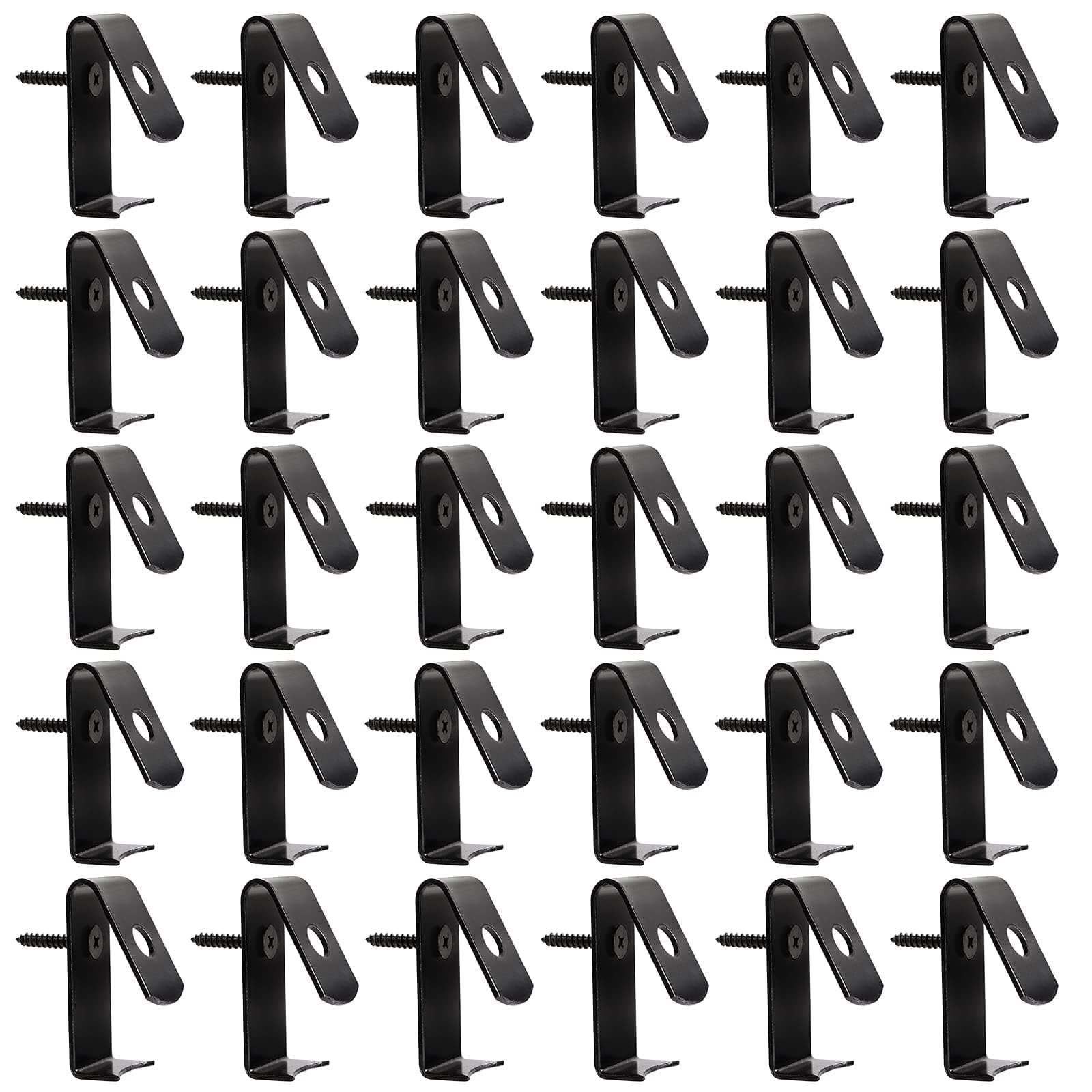 Tosnail 30 Pieces Flower Pot Clips Planter Hanger Hooks with Screws, Holds 5" to 8" Standard Terra Cotta Clay Plant Pot - Black