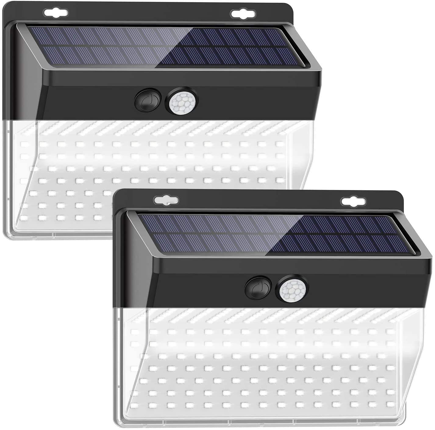 Solar Lights Outdoor【206 LED/3 Modes】, SEZAC Solar Security Lights Solar Solar Motion Sensor Lights Wireless IP65 Waterproof Outdoor Lights for Garden Fence Patio Garage (2 Pack)