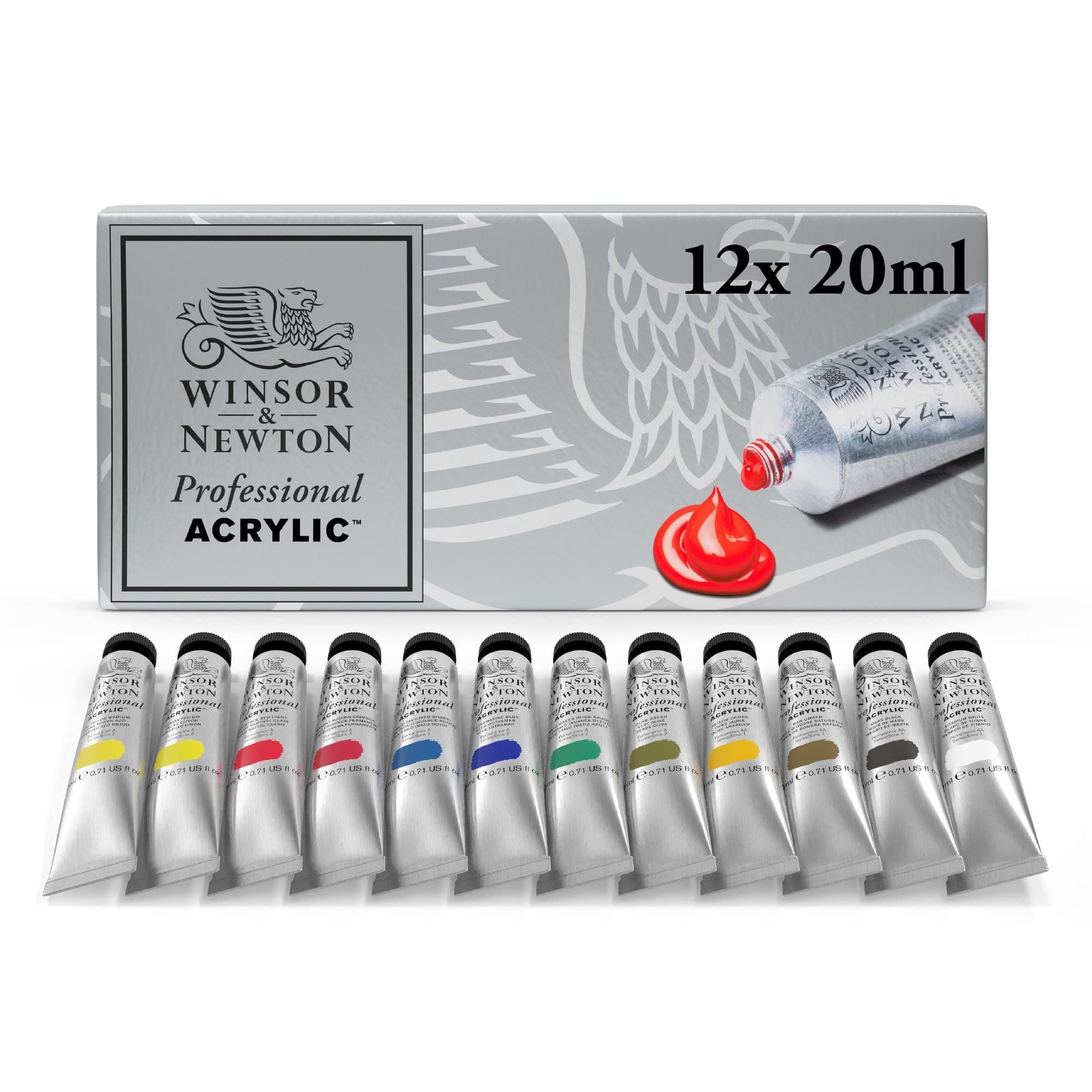Winsor and Newton Artists Acrylic Paint Starter (12 x 20 ml)