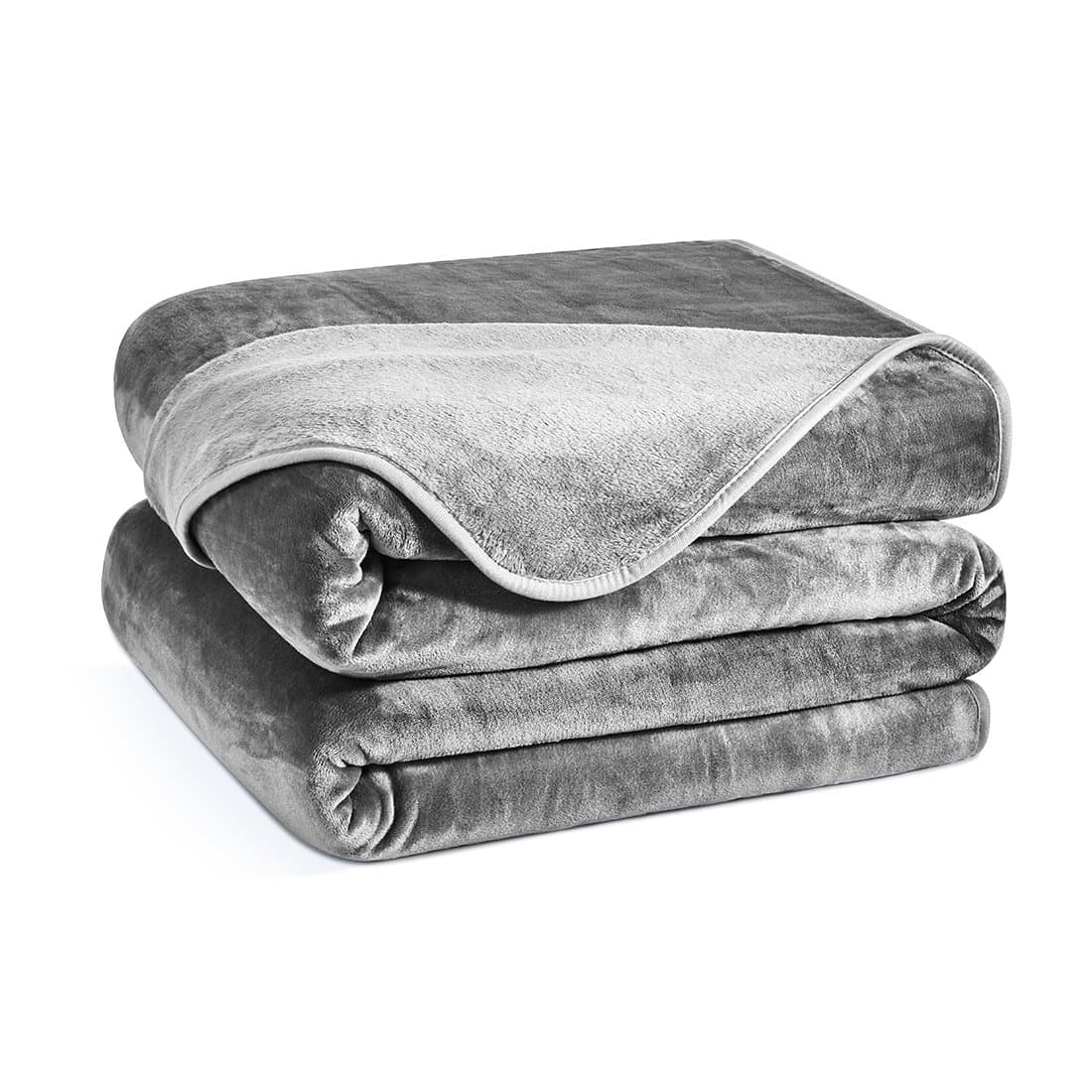 Queen Fleece Blanket,Warm Soft Blanket Queen Size Luxury Velour Blanket for Bed Dark Grey Queen-Size,90x90 Inches