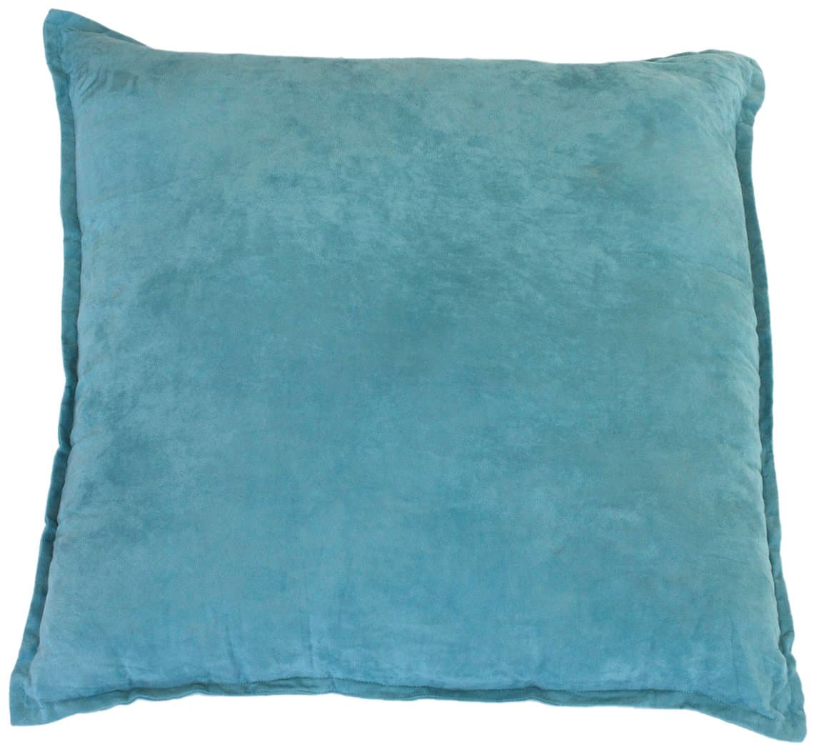 Hudson Street Faux Suede 2-Pack Decorative Pillow, 22 by 22-Inch, Turquoise