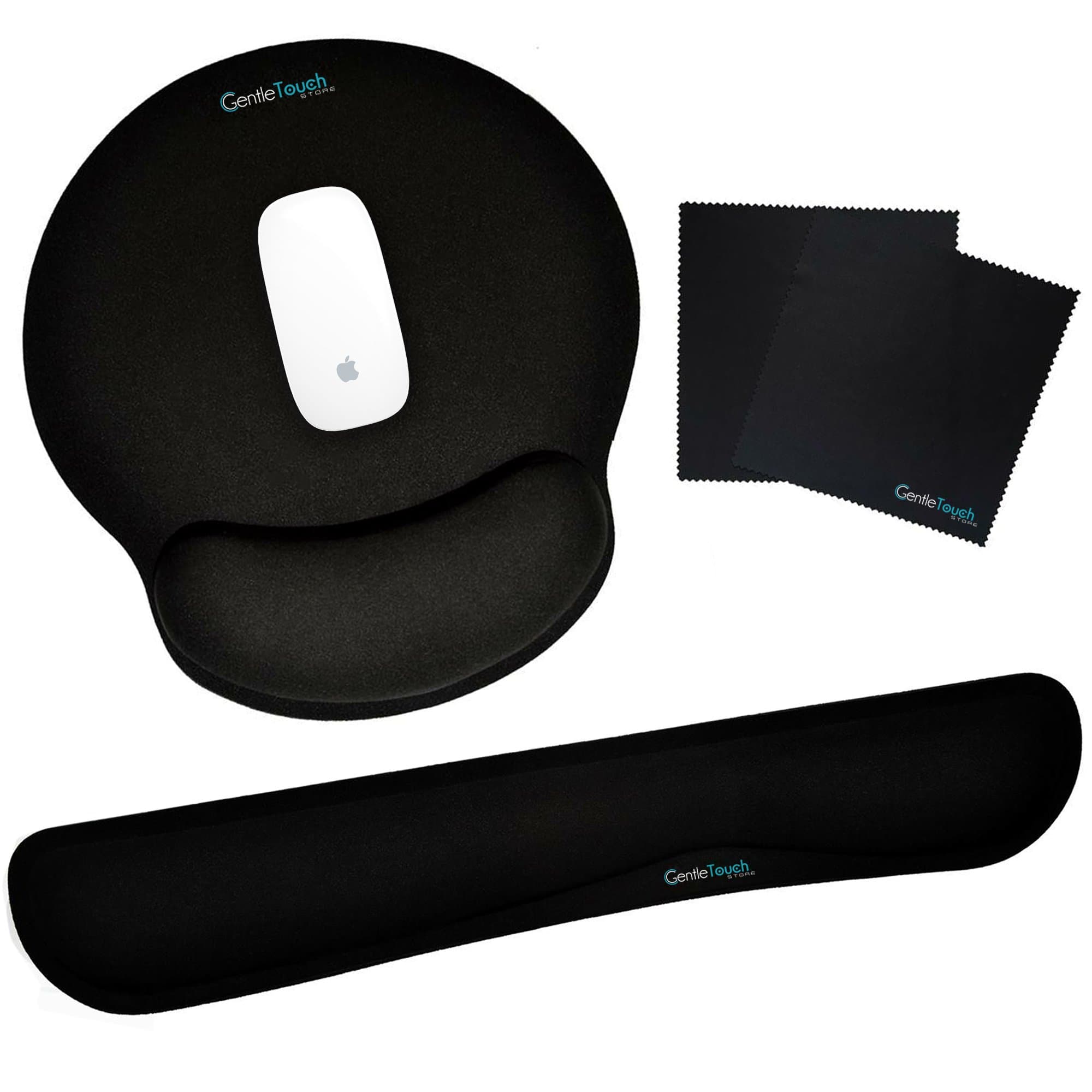 Mouse Pad with Wrist Support Plus Keyboard Wrist Rest - Ergonomic Set for Computer Laptop Mac and Gaming PC - Compatible with Laser and Optical Mouse - Prevents Carpal Tunnel Syndrome