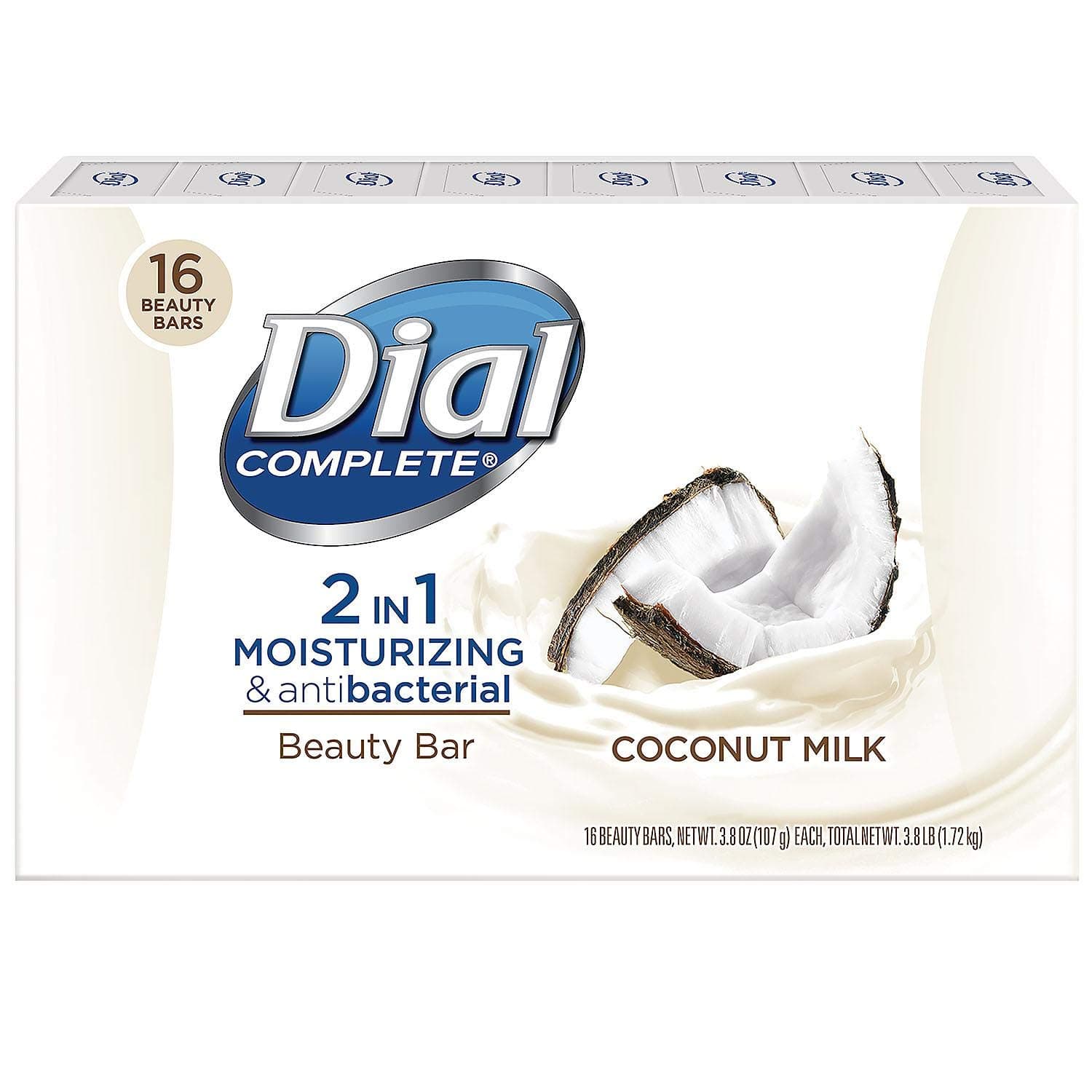 Dial 2 in 1 Coconut Beauty Bar, Bar Soap (16 ct.)