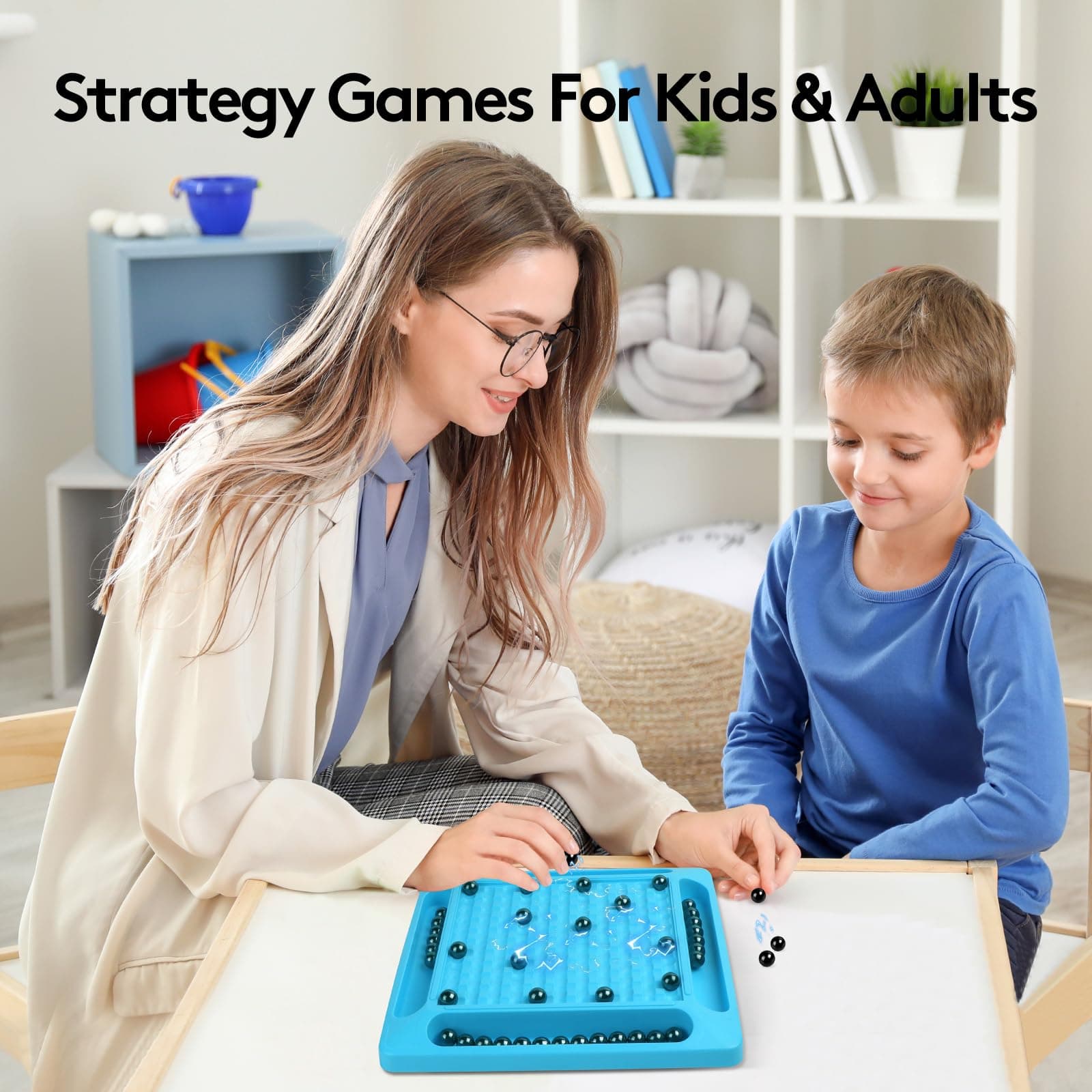 Foquyai 2024 New Magnetic Chess Game Set,Table Top Magnet Chess Game,Magnetic Chess Game with 40 Magnetic Stones,Develop Intelligence,Strategy Game,Family Game Party Game for Kids and Adults