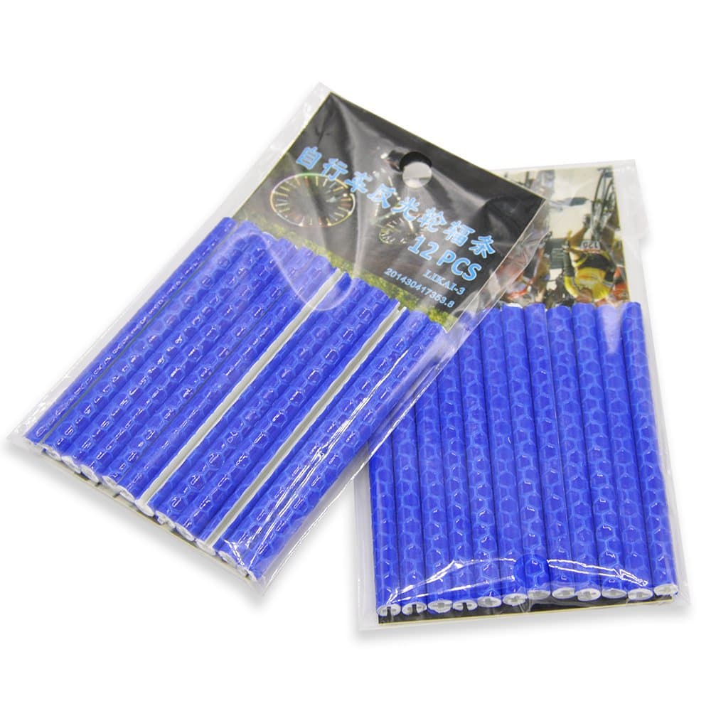 Labego 24pcs Riding Bike Bicycle Wheel Spoke Reflector Reflective Mount Clip Tube Cycling Warning Strips