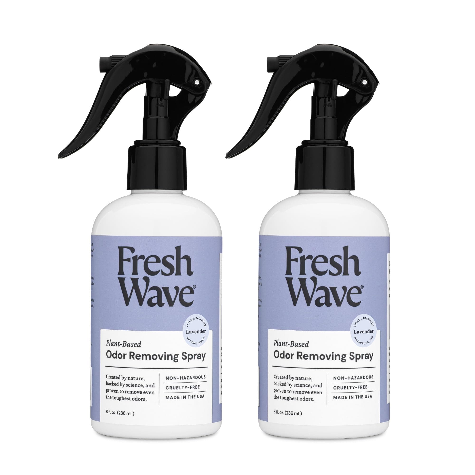 Fresh Wave Lavender Odor Eliminator Spray & Air Freshener, 8 oz. | Pack of 2 | Odor Absorbers for Home | Safer Odor Relief | Natural Plant-Based For Furniture, Fabrics & Trash