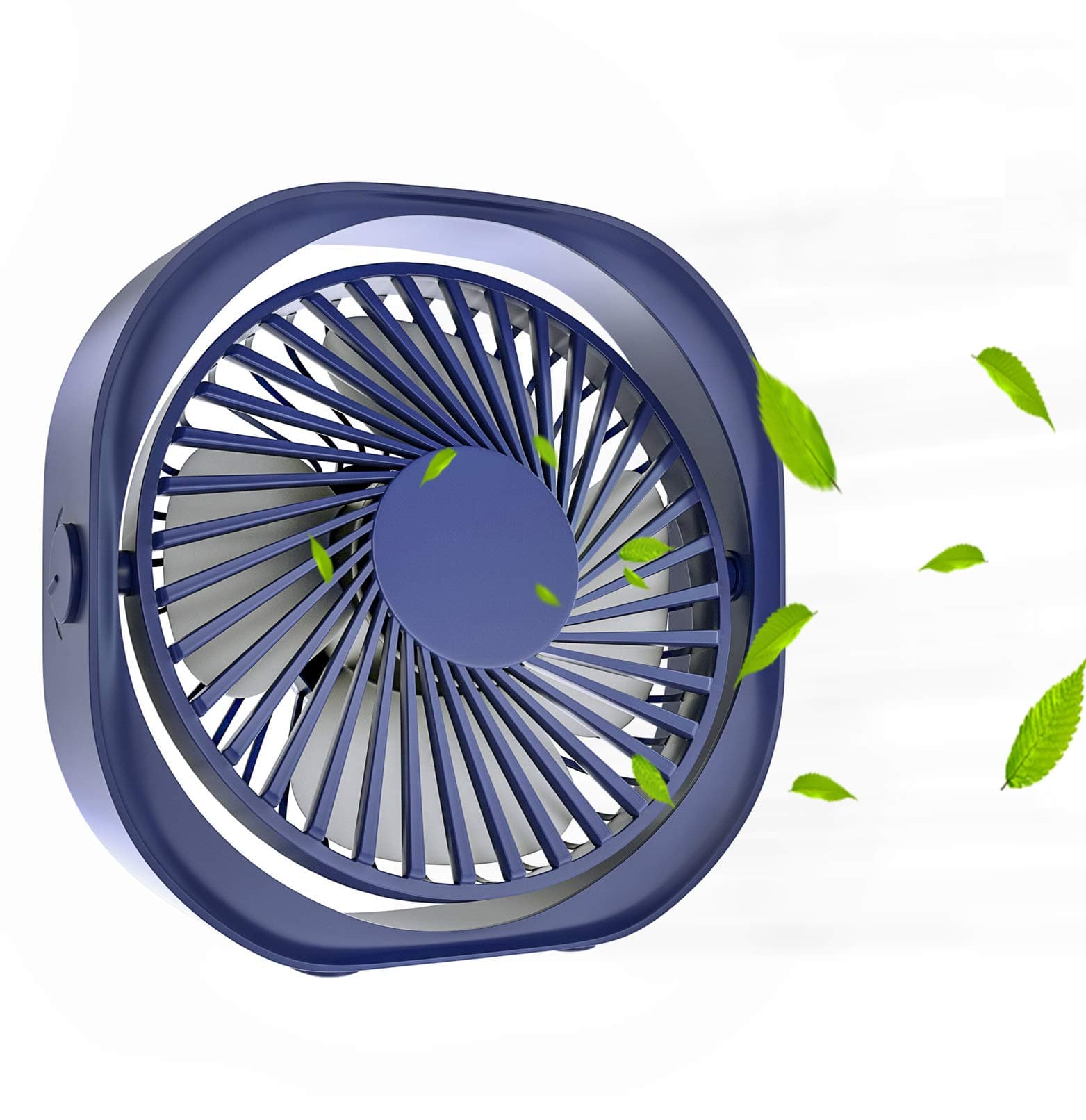 3 Speed USB Mini Desk Fan, Portable Table Fan with Strong Wind Quiet 360°Rotatable Personal Small USB Powered Desktop Fan for Home Office Dorm(blue)