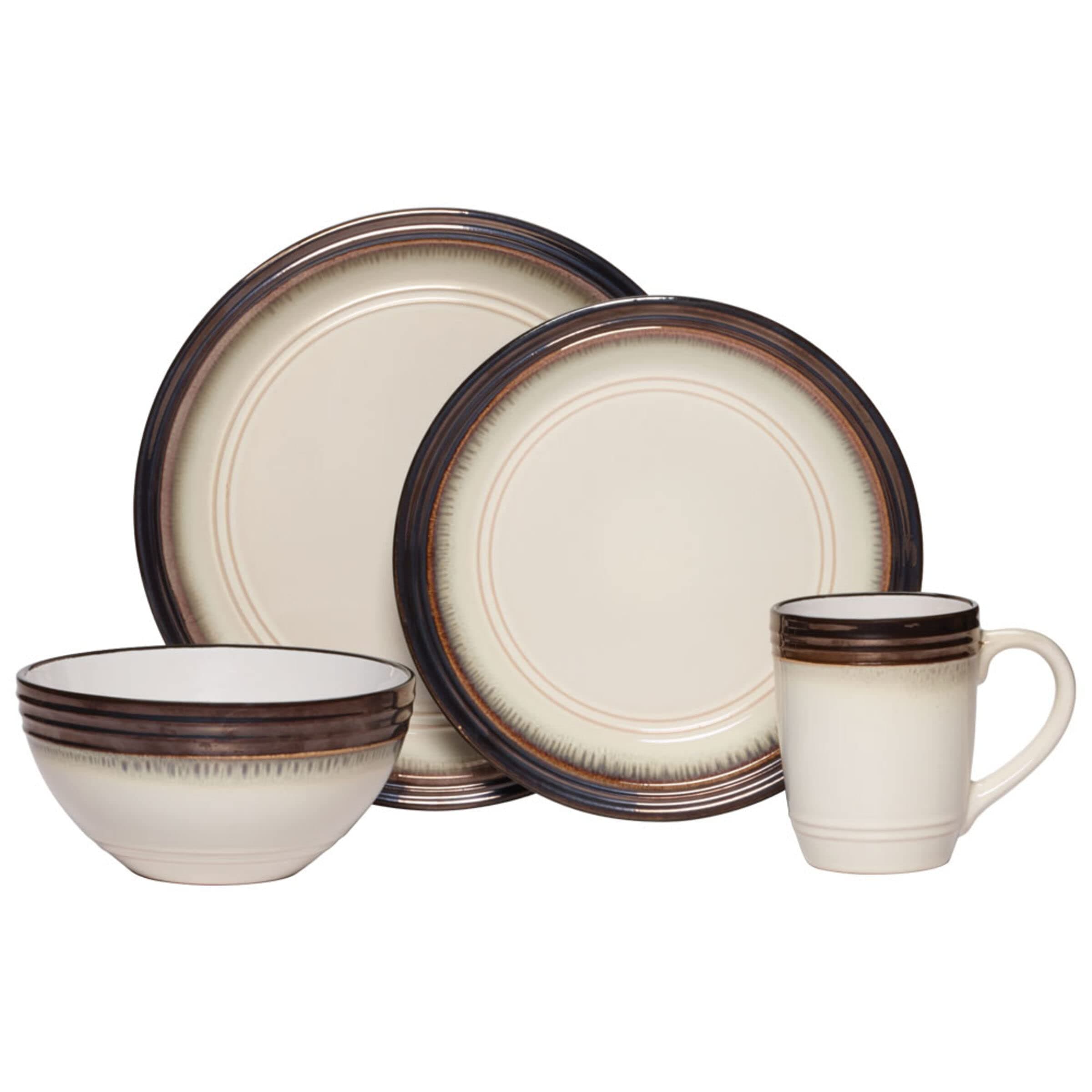 Bailey 16 Piece Dinnerware Set, Service for 4, Cream