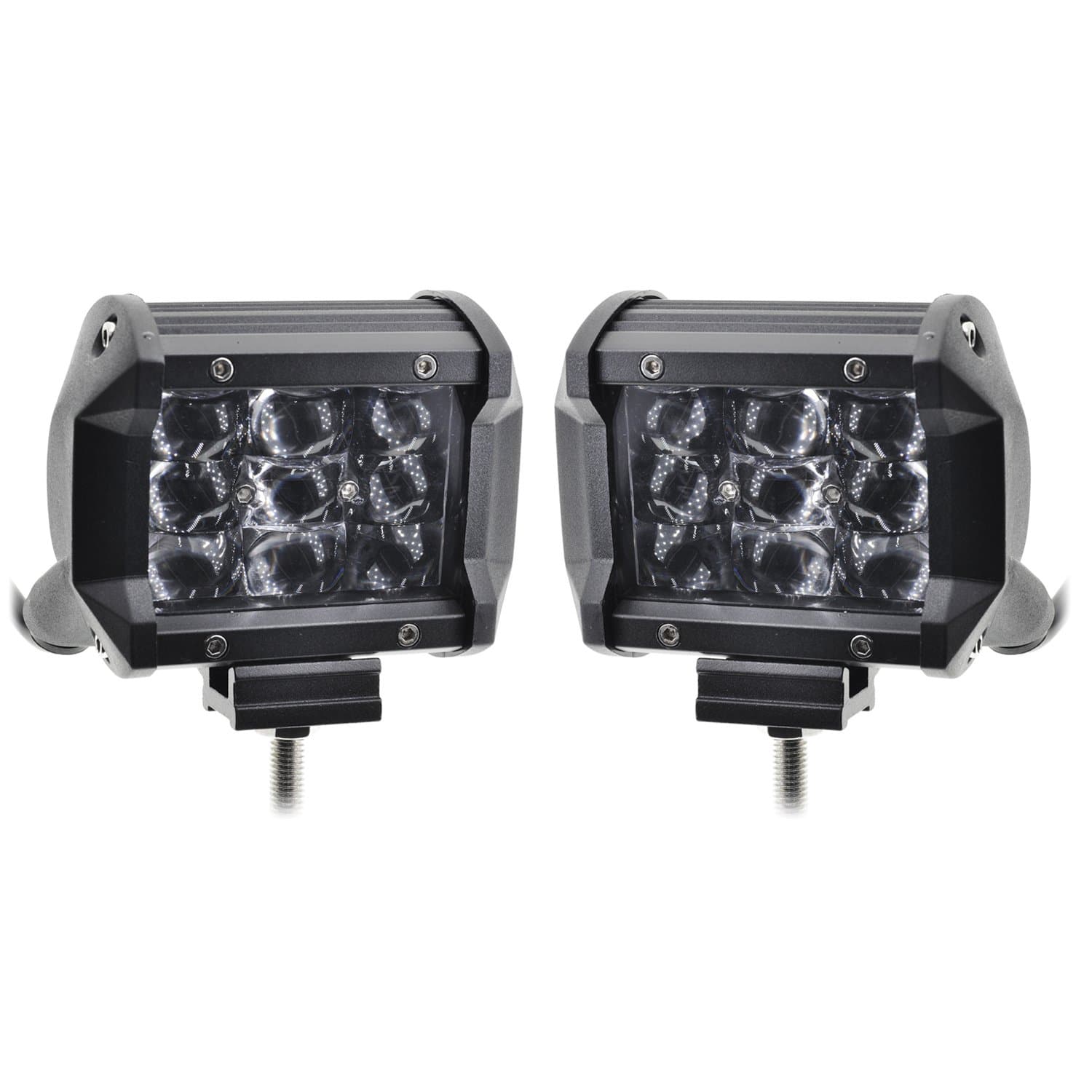 Chihein 2PCS LED Pods Work Light, 4” 27W 2400LM Super Bright Spotlight Waterproof Driving Running Lights