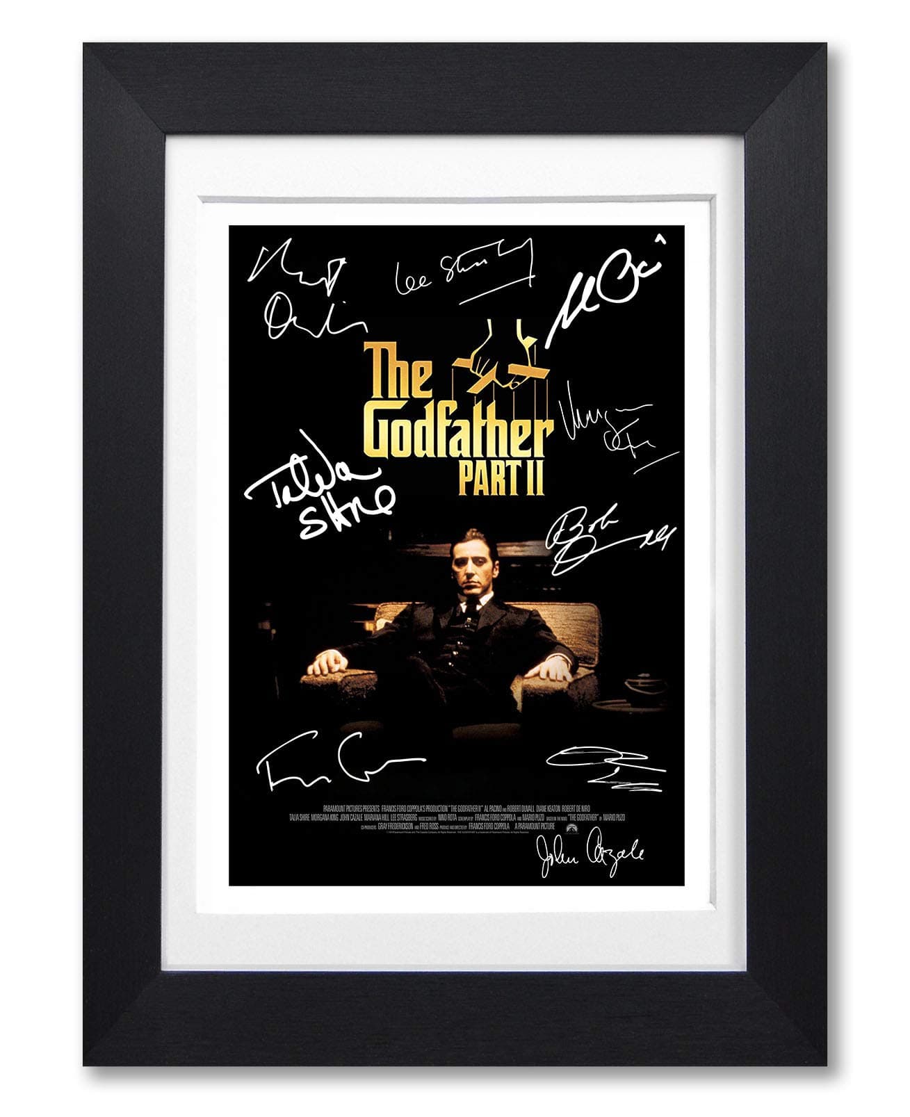 The Godfather Part 2 II Cast Signed A4 Poster Photo Print Framed Autograph Gift Movie Film (BLACK FRAMED & MOUNTED)