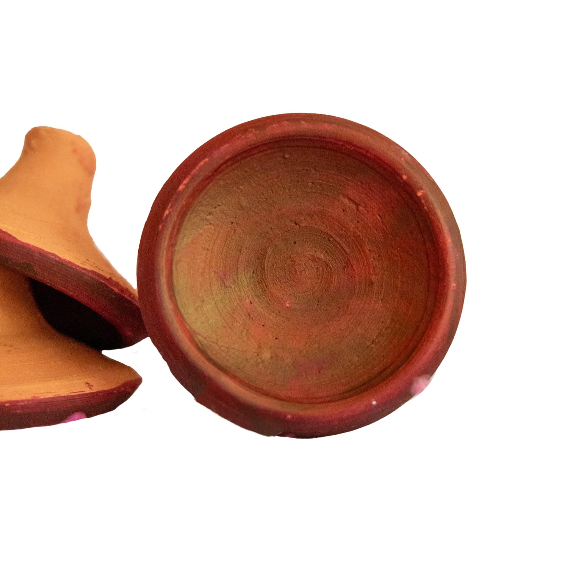 Set of 2 Moroccan Lip Stain Pots – Organic & Long-Lasting Natural Lip Tint in Clay Pots, Made with Pomegranate and Rose Extracts