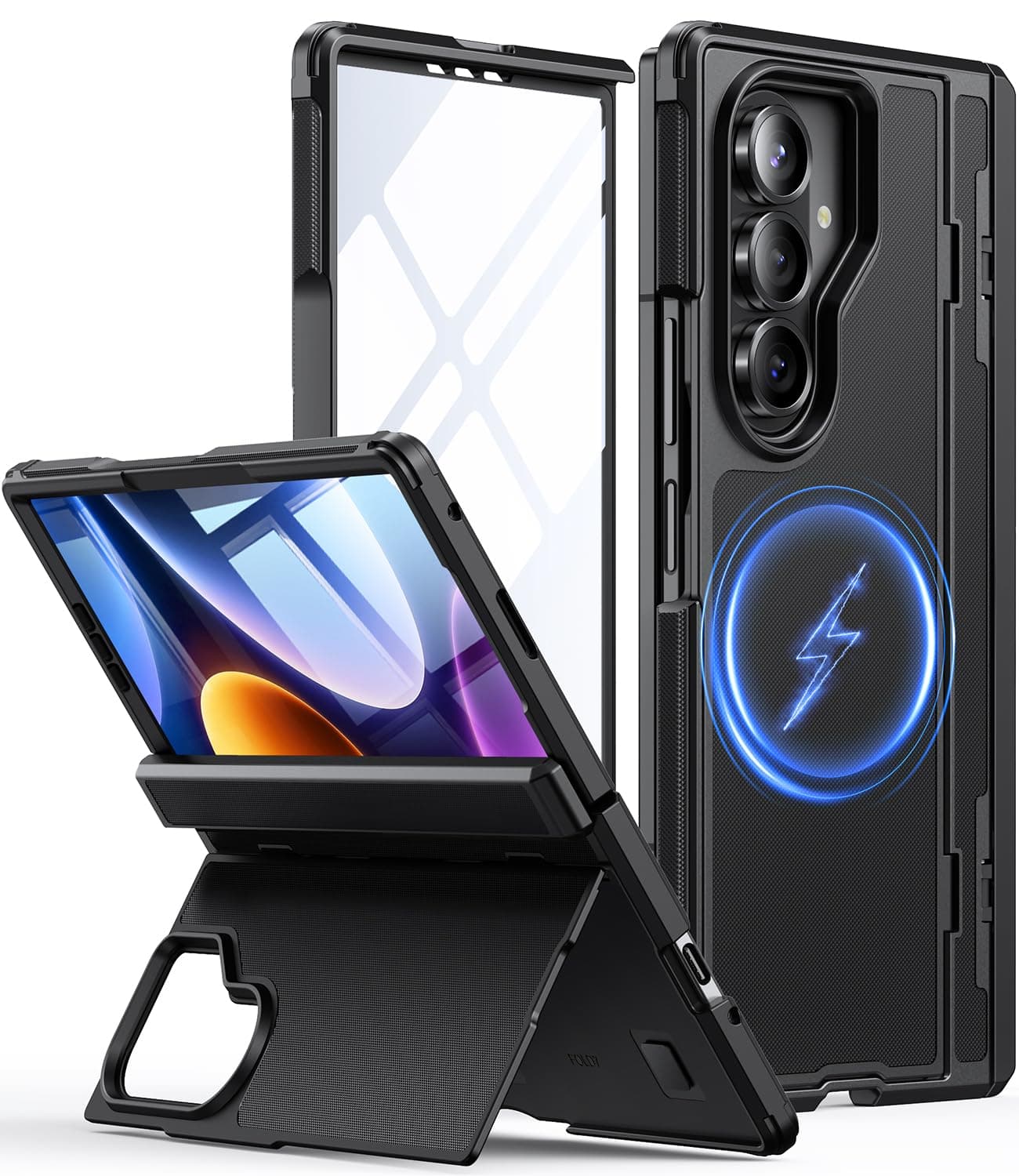 for S24 Ultra Case | Shockproof Full Camera Protection | Rugged Drop Protection | No.1 Strong Magnetic | Heat Dissipation Design | Metallic Texture Samsung Galaxy S24 Ultra Case,Black