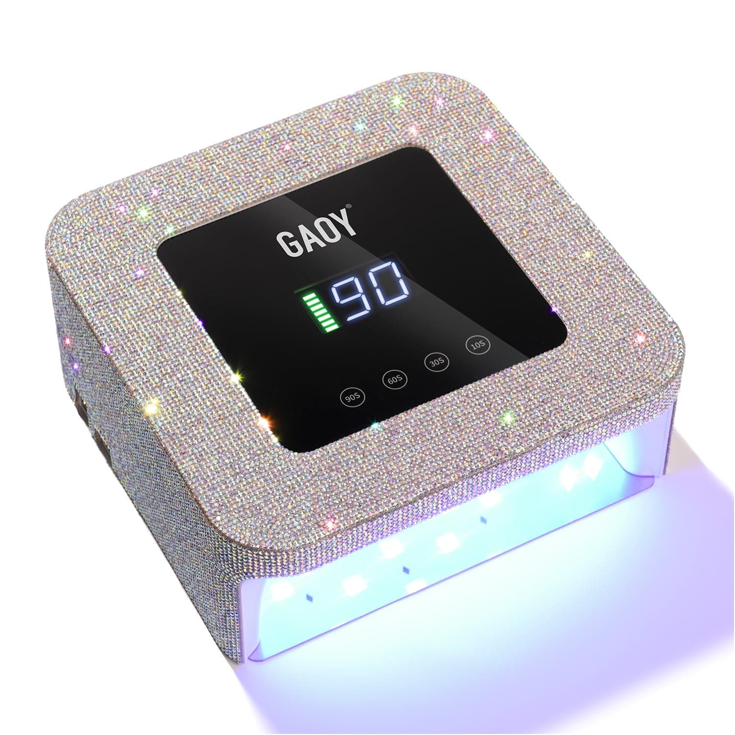GAOY Cordless UV LED Nail Lamp for Gel Nails, Rechargeable UV Light, Professional Nail Dryer with 4 Timers, Automatic Sensor and Sensitive Mode for Fast Curing, AB Diamond