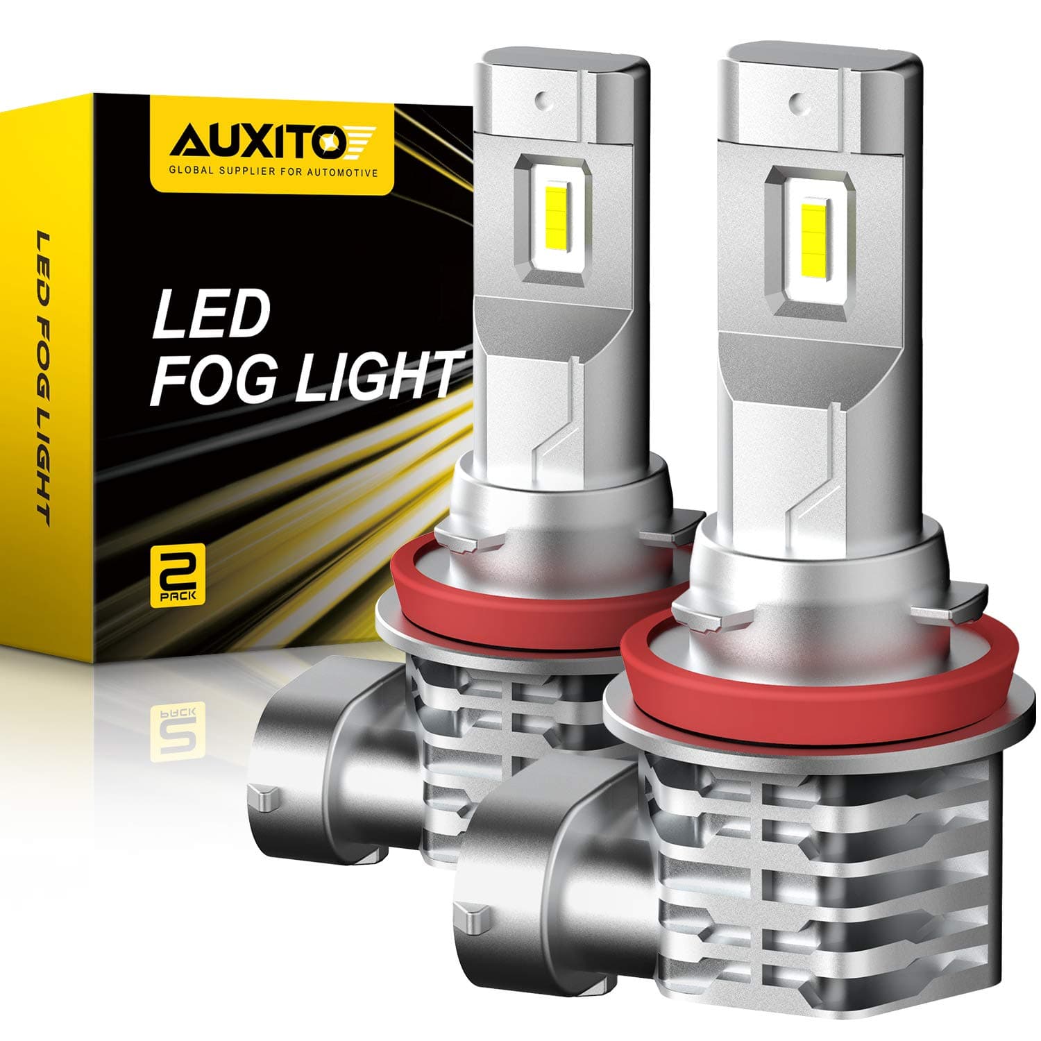 H11 H8 LED Fog Light Bulb Fanless, 40W 6000LM High Brightness, 6500K Cool White, CSP LED Chips, H16 H11 H8 Fog Bulbs DRL Replacement, Pack of 2