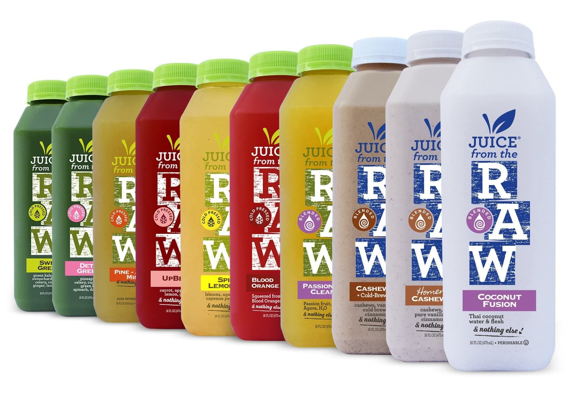 Juice From the RAW 5-Day Juice Cleanse 100% Raw Cold-Pressed Juices (20 Total 16 oz. Bottles)