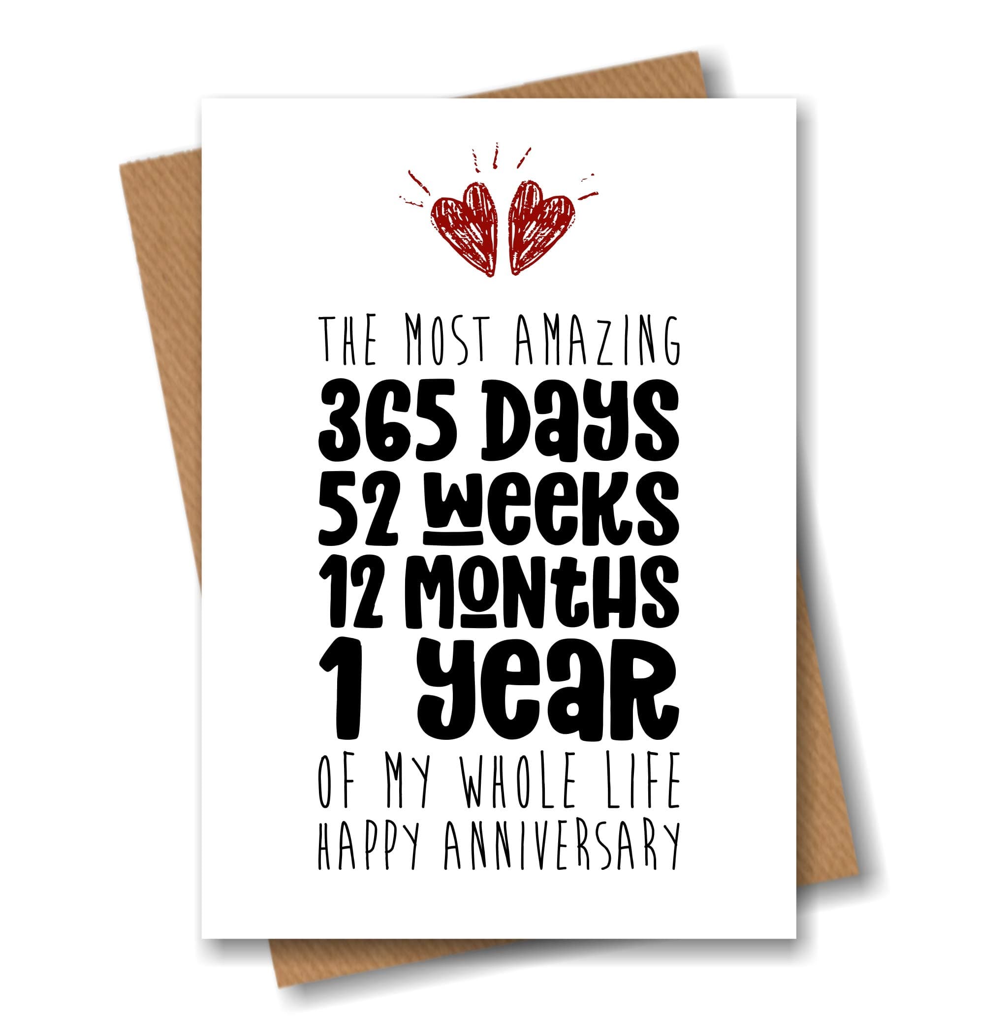 1st Anniversary Card – The Most Amazing One Year of My Life