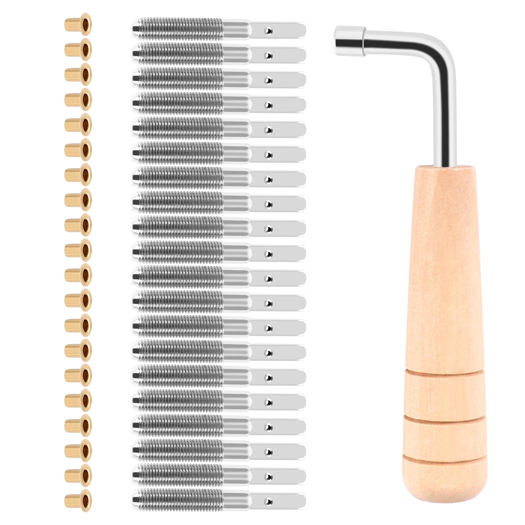 Lyre Harp 20 Pcs Tuning Pin Nails & 20Pcs Rivets with L-Shape Tuning Wrench