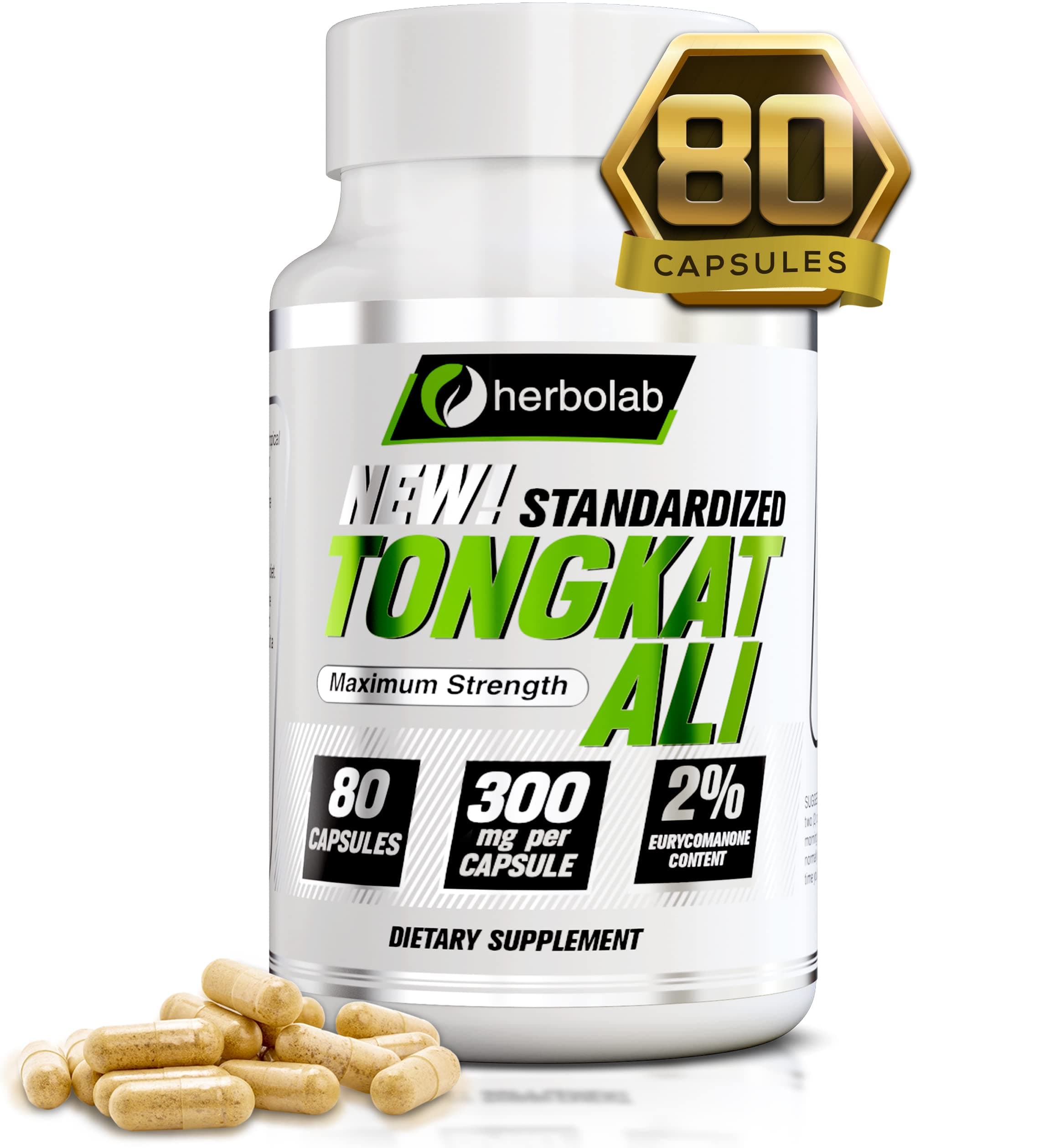 Tongkat Ali For Men Root Supplement 200:1, Standardized to 2% Eurycomanone, 1200mg, 30 Day Supply, Longjack Tongkat Ali for Men, Eurycoma Longifolia Extract Powder Capsules, Malaysian Ginseng