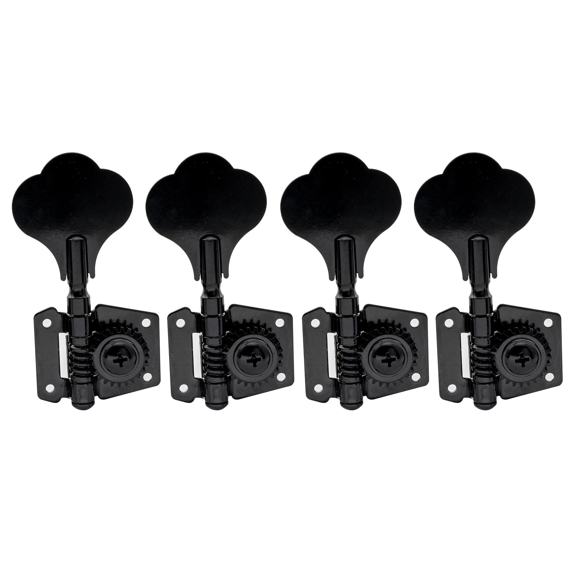 Musiclily 4-in-line Open Gear Bass Tuners Tuning Pegs Keys Machine Heads Set, Black(4 Pieces)