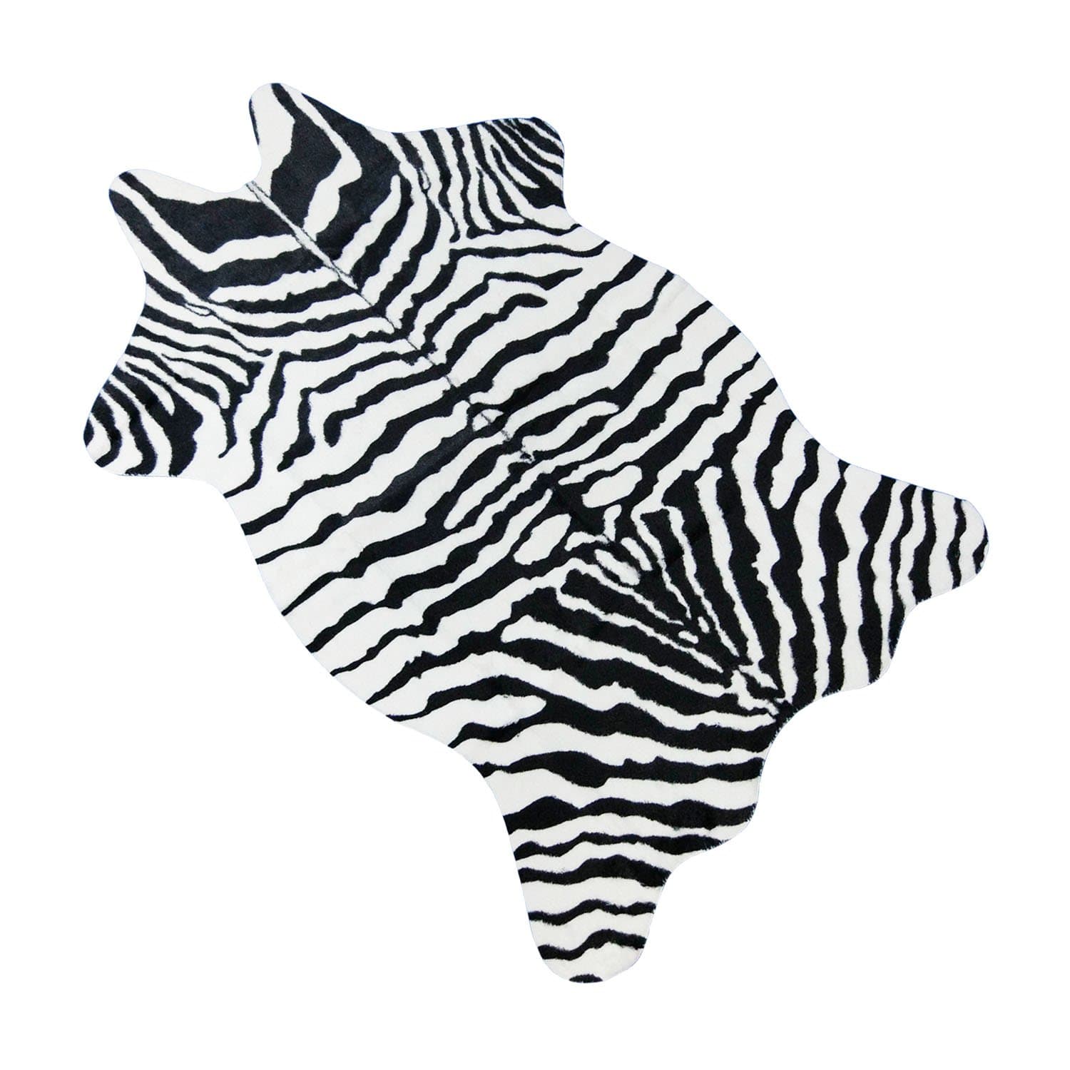 Bioeilife Animal Printed Rug Faux Fur Carpet Zebra Print Mat,110cm x 75cm