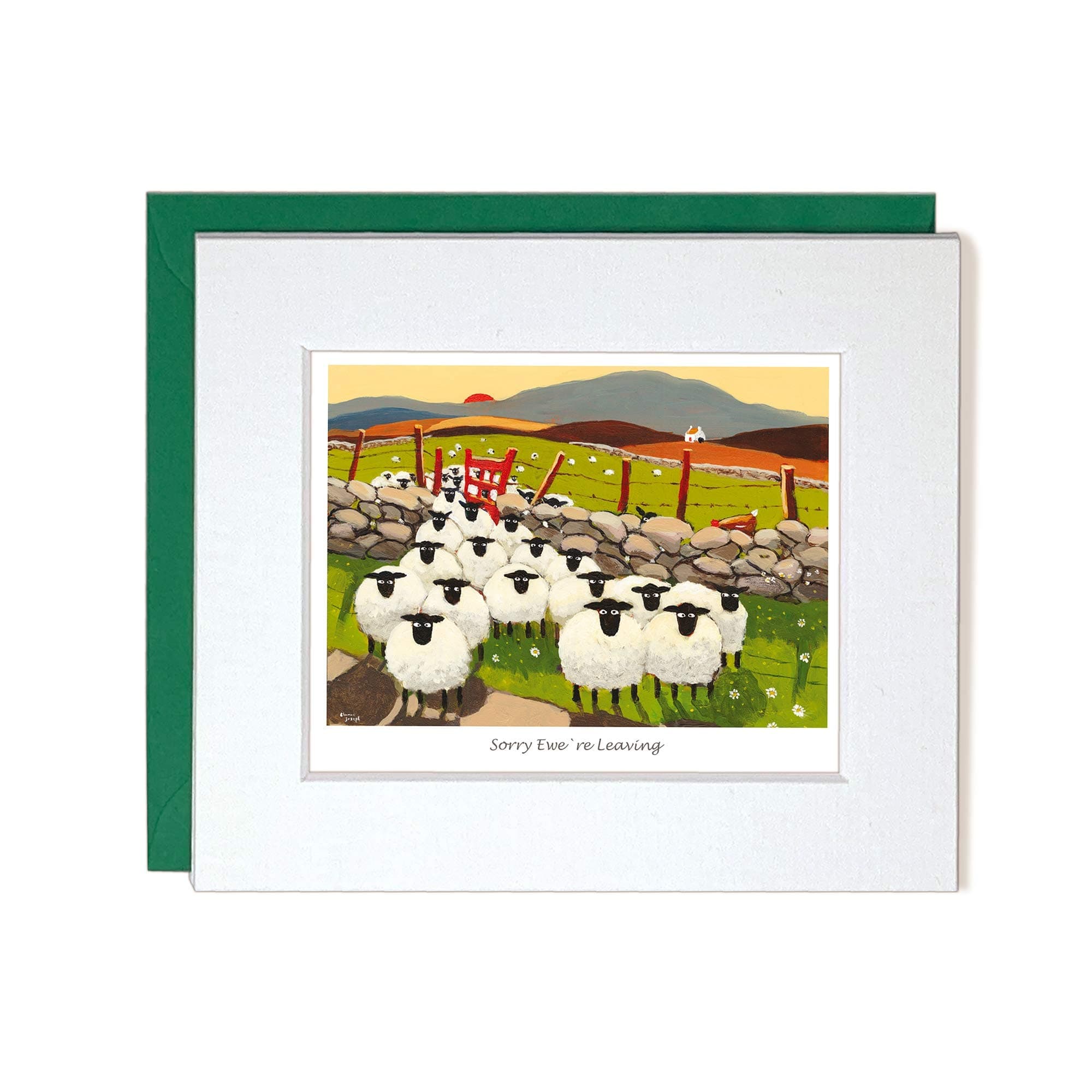 "Sorry Ewe are Leaving" Mounted Greeting Card by Thomas Joseph - Sorry You are Leaving Sheep Card