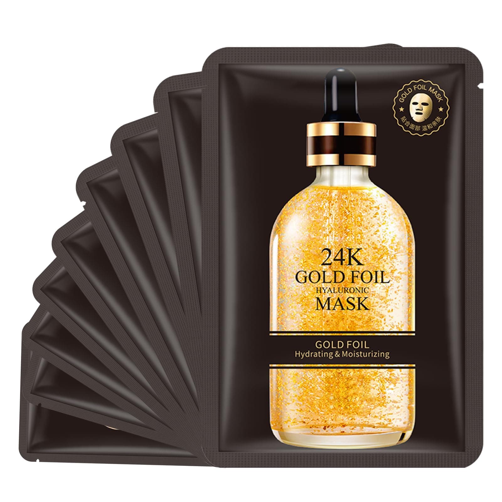 Face Masks Skincare Sheet Hydrating Face Mask, 24k Gold Moisturizing Face Mask Sheet Masks Facial Mask Sheet Face Masks Anti-aging Face Masks Skincare Sheet, Face Mask Pack Facial Mask Sheet 10 Sheets