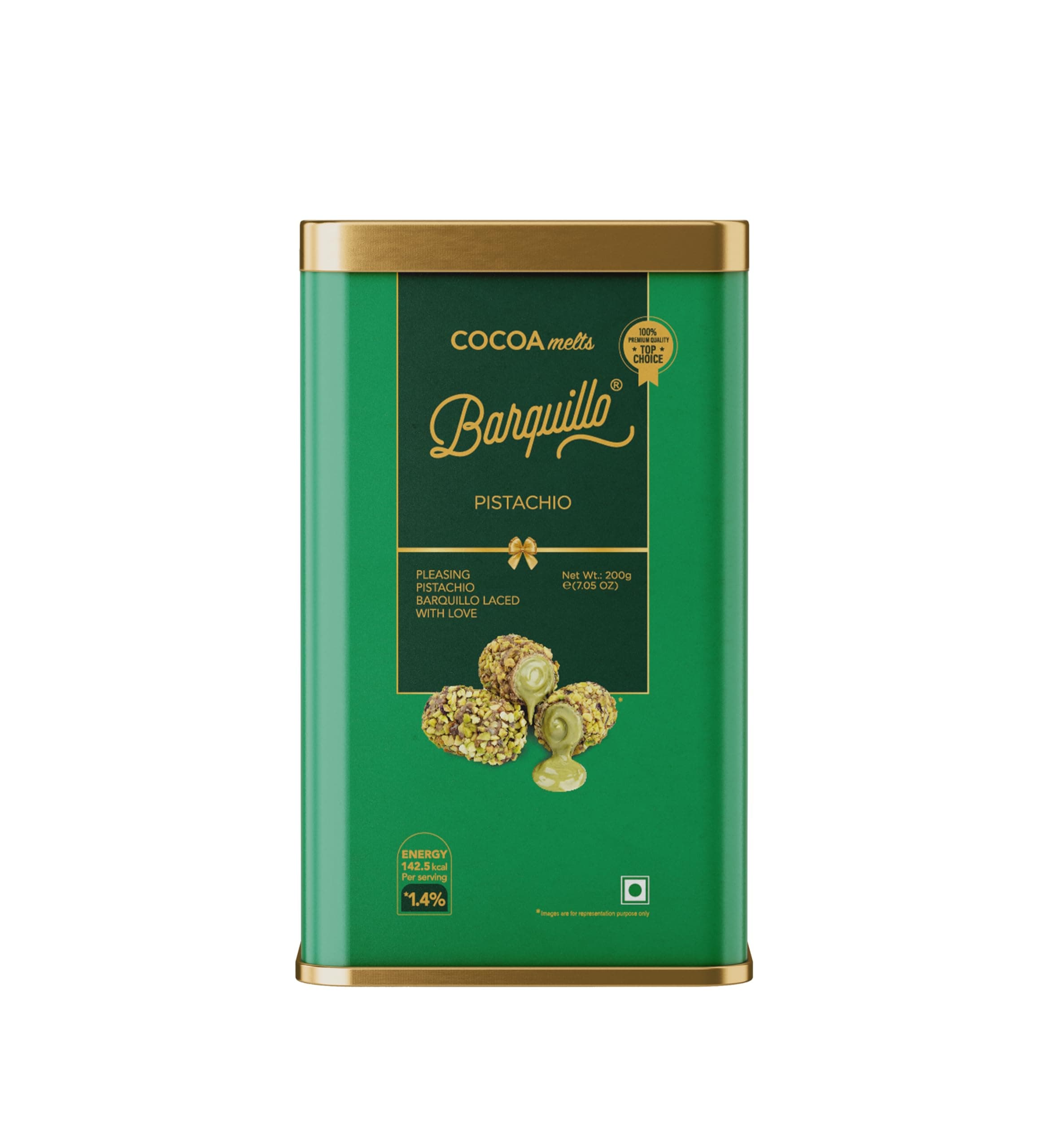 Premium Pistachio Coated Chocolate - 10 Pcs (200 gm) Tin | Pista Cream Filled Biscuit Roll imported | Dubai couverture taste | Festive Gift Pack Celebration specially for Festivals