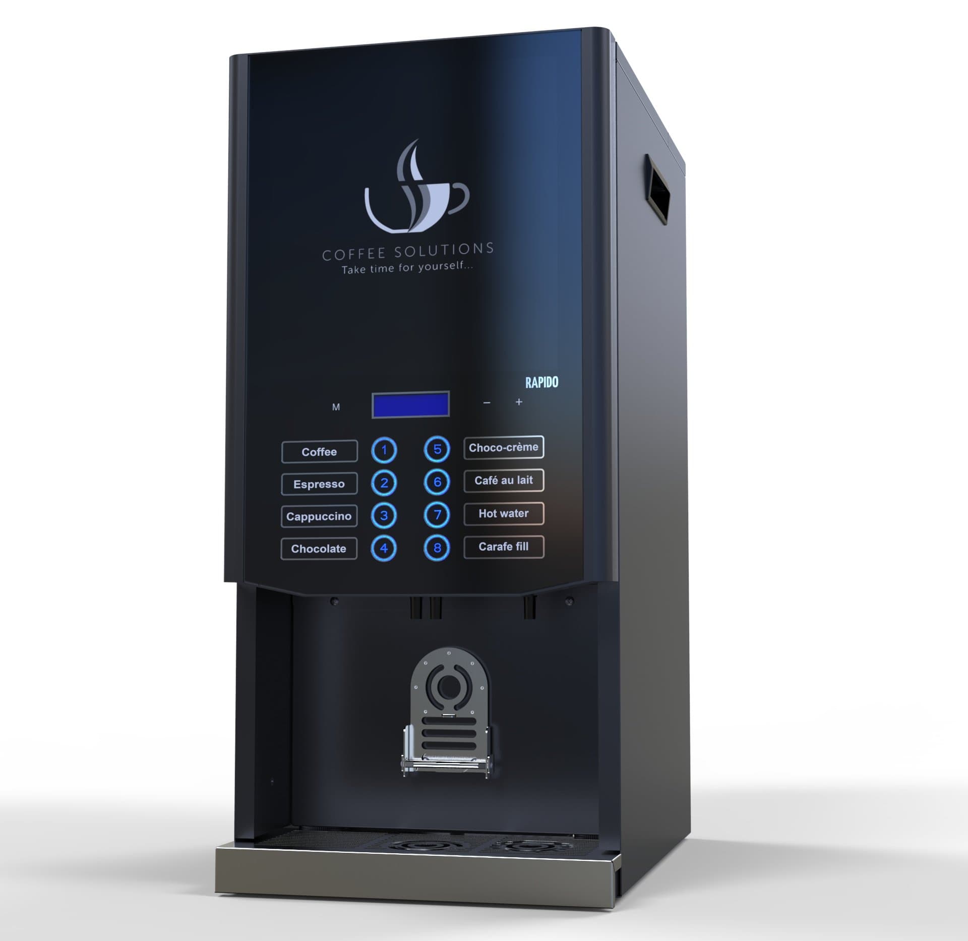 Rapido Commercial Coffee Machine, Perfect for use as an Office Coffee Machine. Quality Hot Drinks Vending. FREE stock offer.