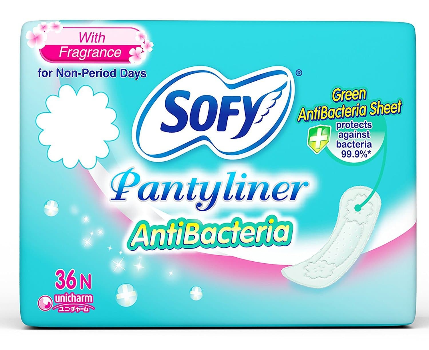 SofyAntibacterial Pantiliners 72 Pack (Pack of 2)