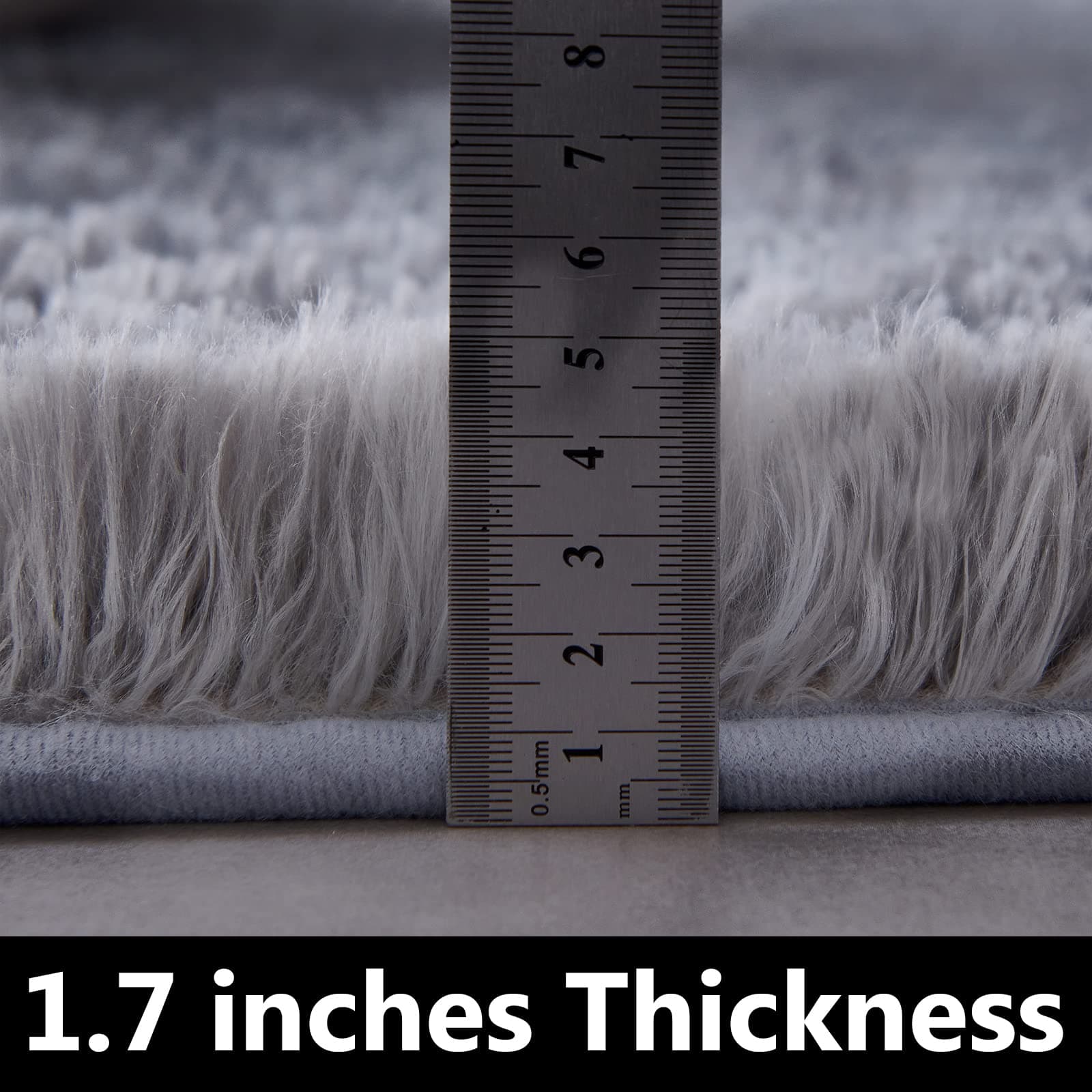 FJZFING Grey Round Rug Ultra-Soft Plush Modern 7x7 Circle Area Rug for Kid's Bedroom, Fluffy Shag Circular Rug for Nursery Room, Non-Slip Home Decor Cute Grey Carpet for Teen's Room