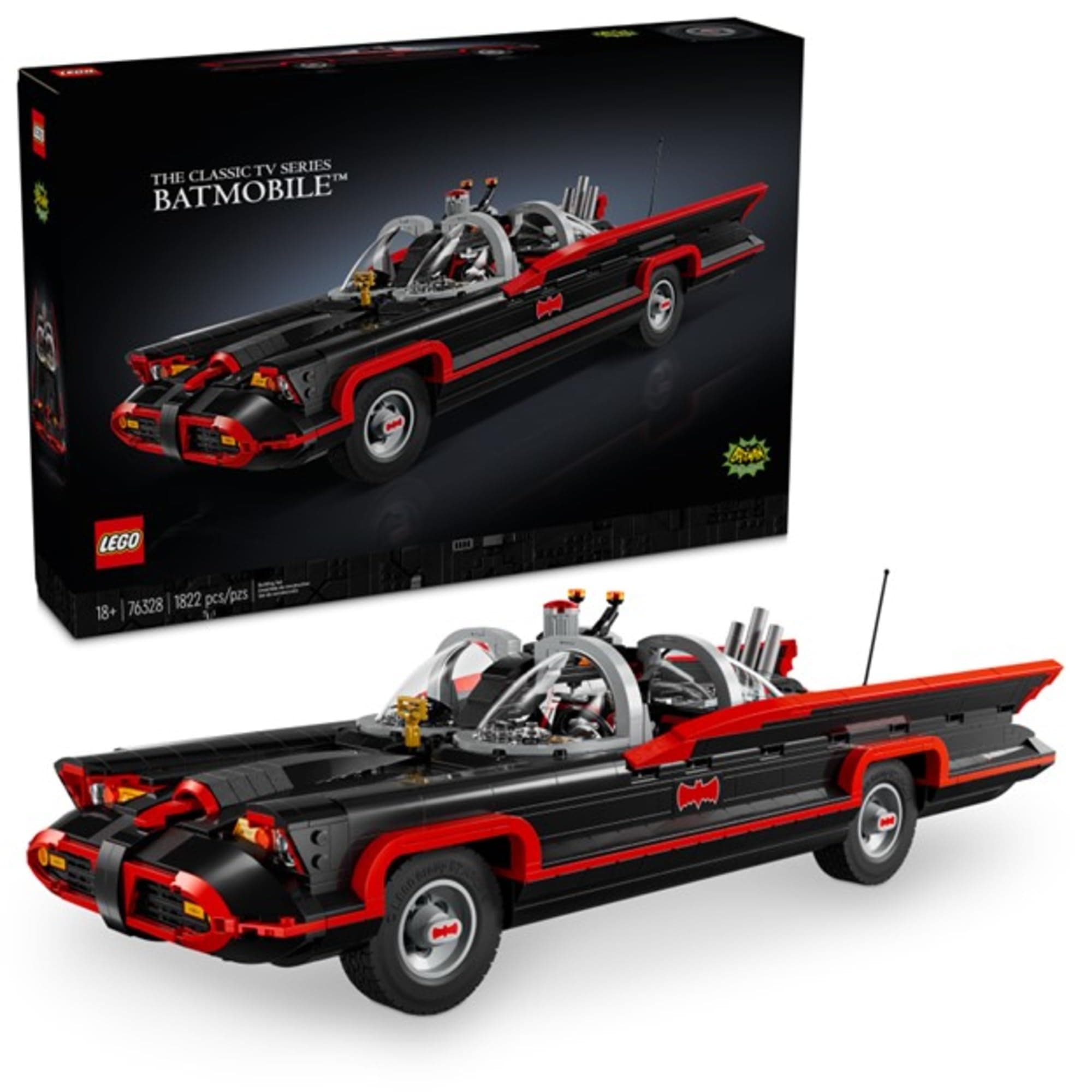 DC Batman: The Classic TV Series Batmobile, DC Collectible Car, Building Set Inspired by The 1966 Television Show’s Classic Batmobile, Creative Gift for Adults and Super Hero Fans, 76328