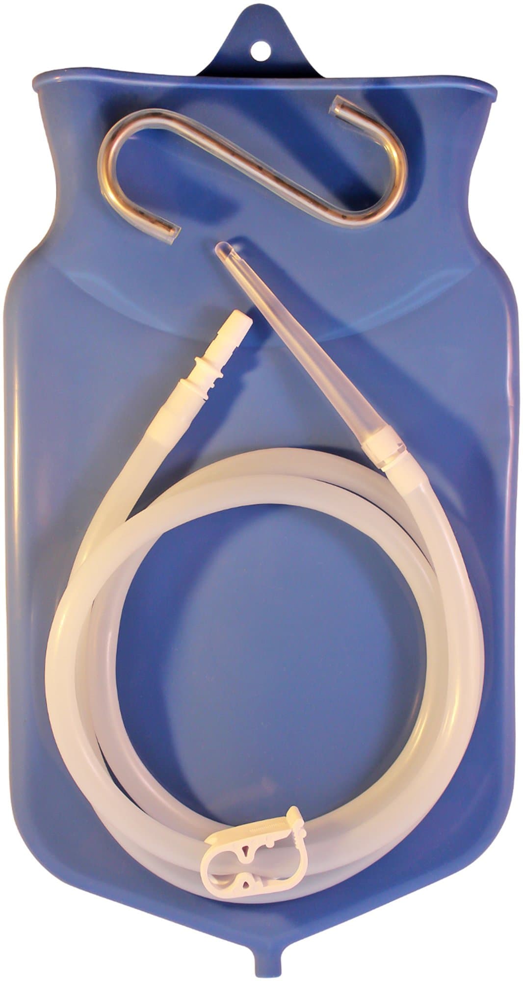 CalmaLife Home Enema Kit with Open Top, Silicon Hose, Strong Clamp & Metal Hook, for Performing a Home Enema
