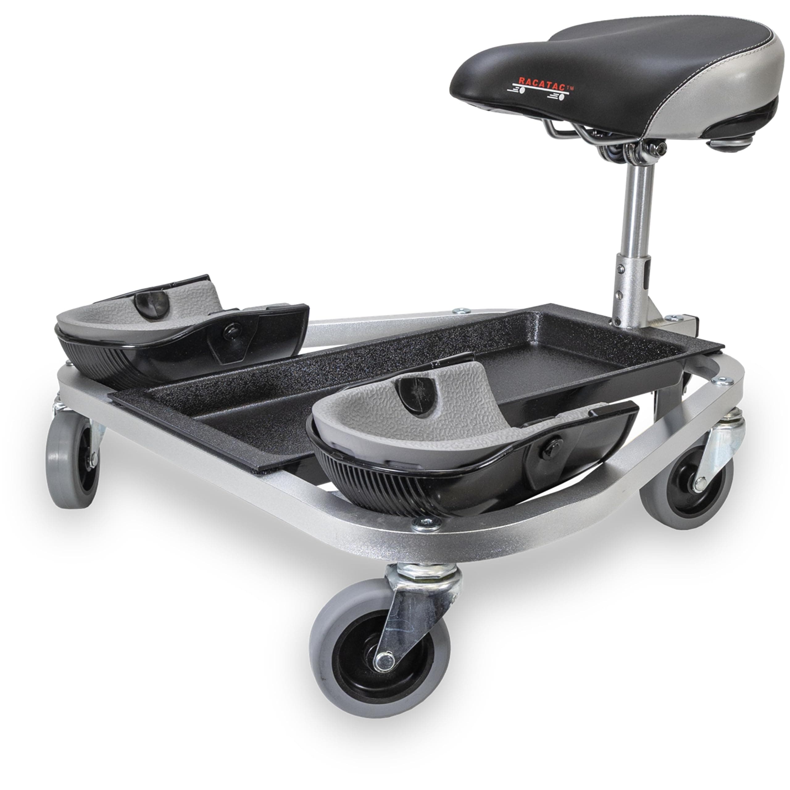 Racatac Kneeling Sitting Creeper, 3 Inch Casters, Knee Pads, Adjustable Seat, Made in The USA, 01RAC3