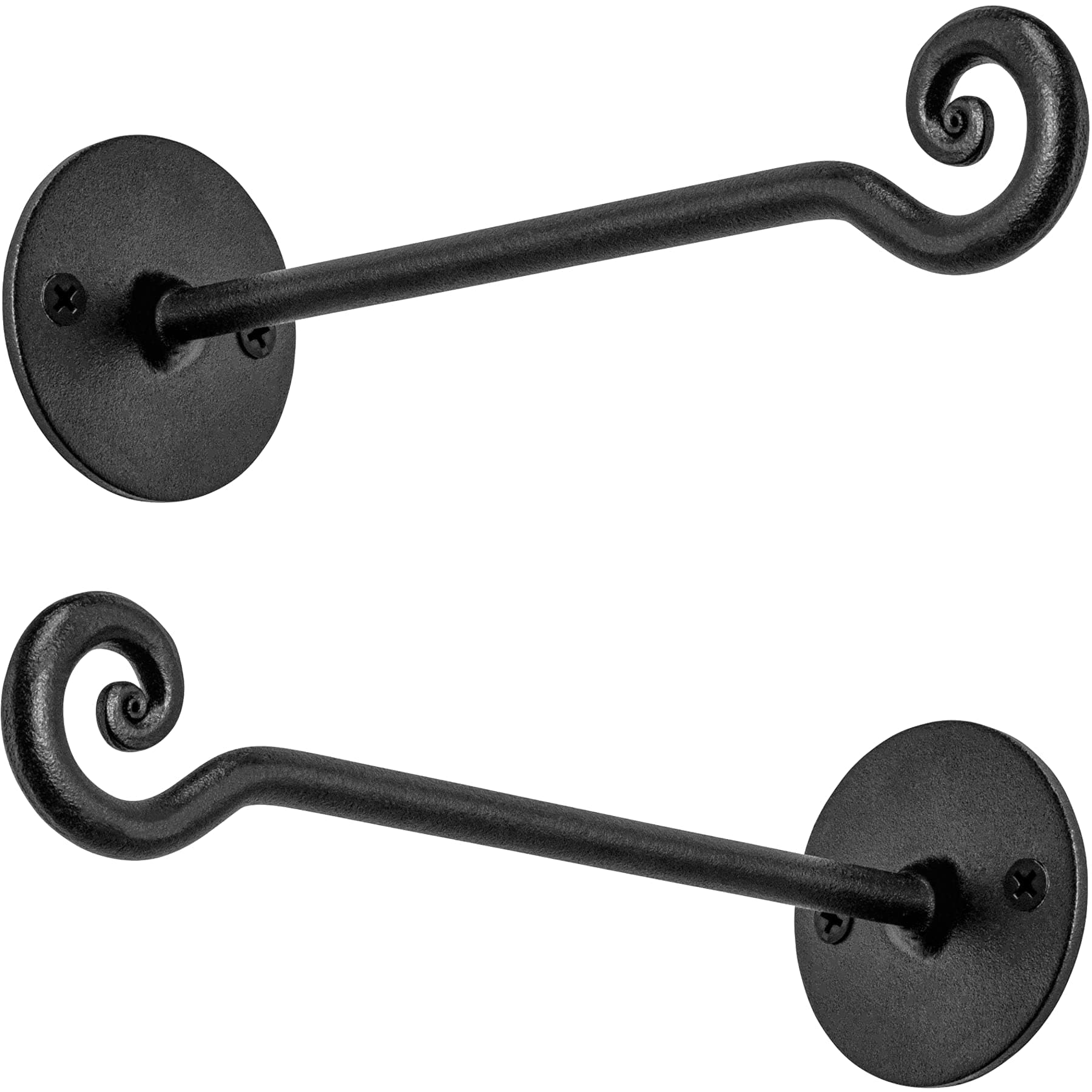 Wrought Iron Hanging Planter Hooks | 2 Pc | Straight Bird Feeder Hook | Wall Mount Plant Hangers | Wind Chime Hanger | by RTZEN-DÃƒ©cor
