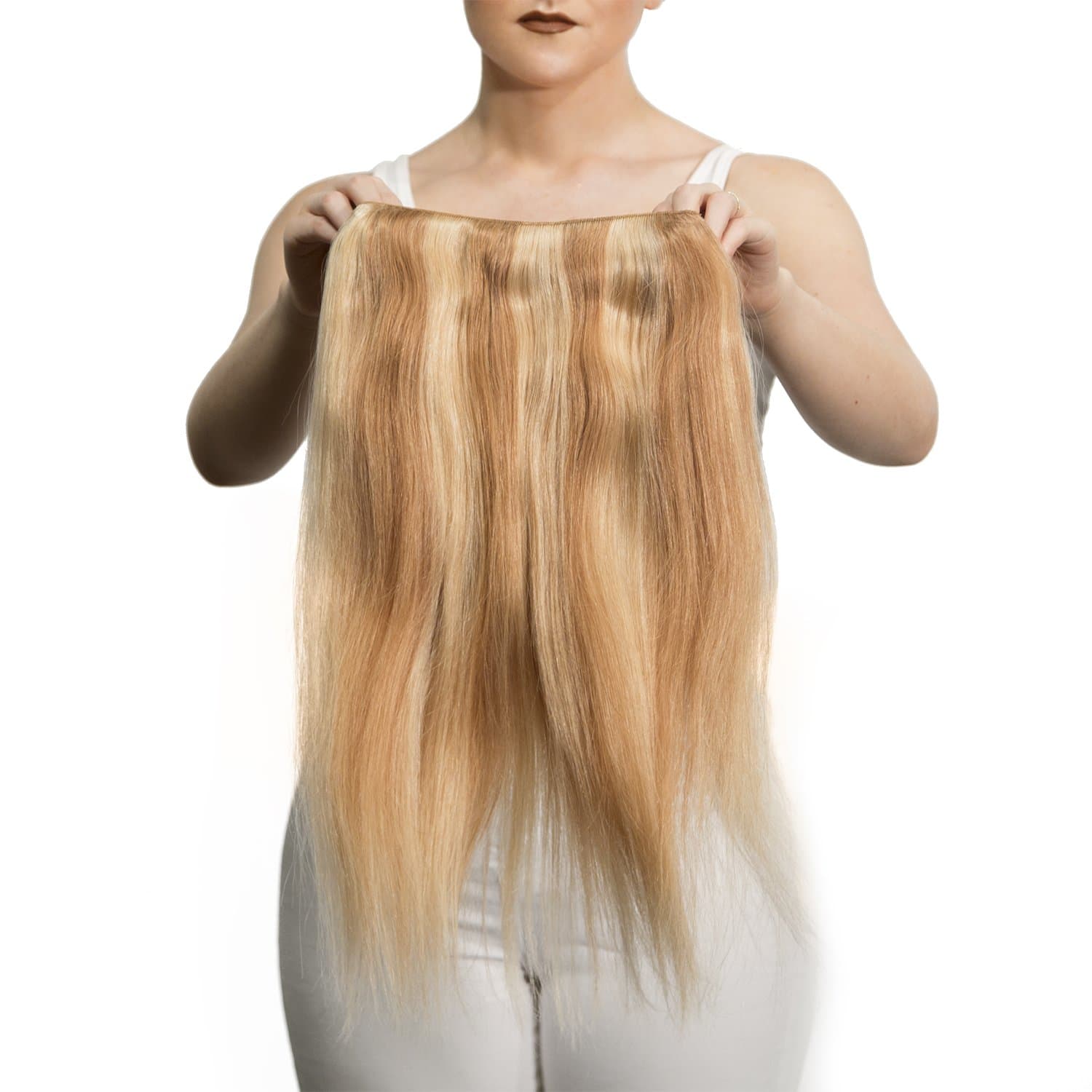 Sono 1 Count 105 g 16" Solo Straight Sono 1 Count 100% Human Hair Extensions, 27/613 Light Blonde & Strawberry