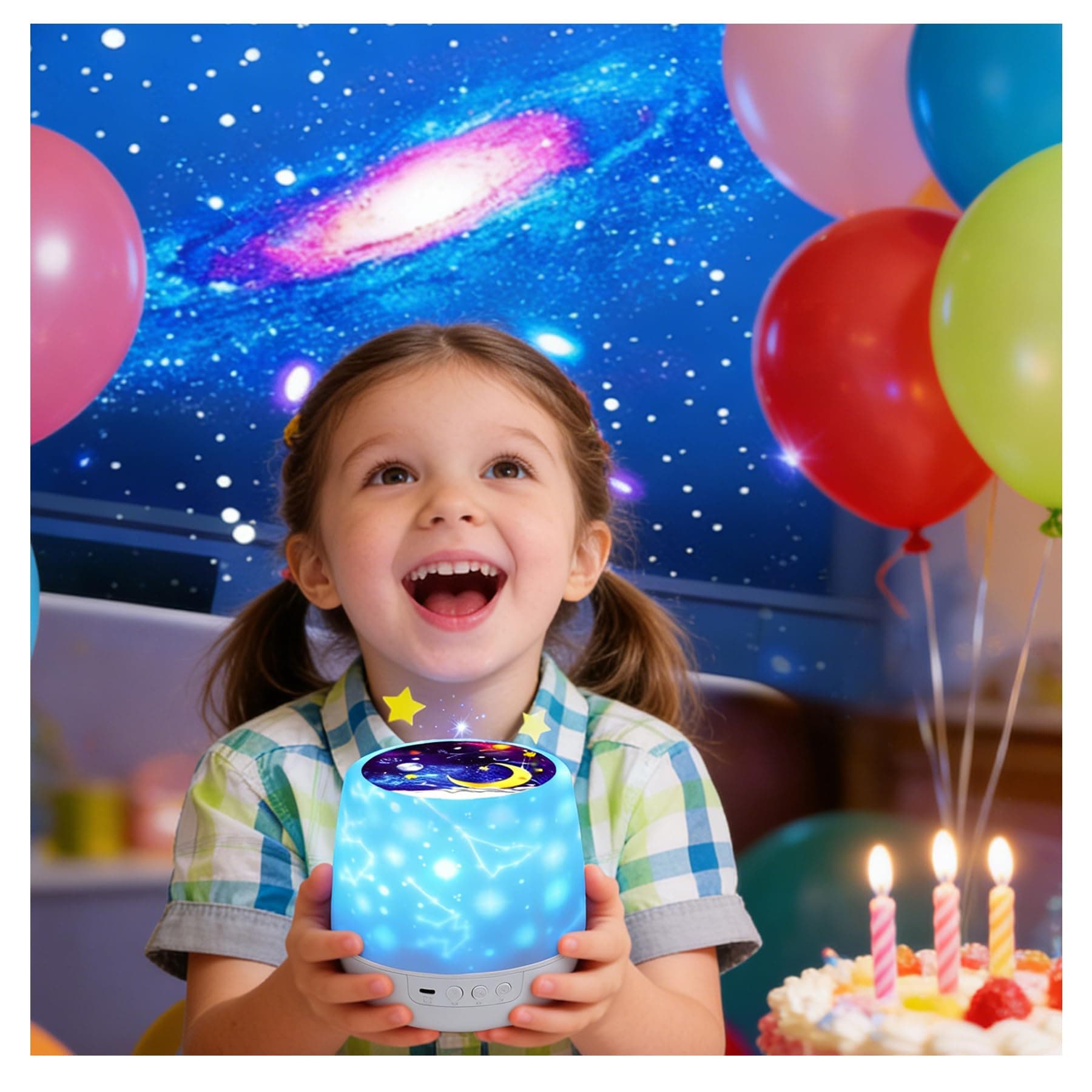 Night Light Projector - Star Light Projector with USB Cable, 360 Degree Rotation Star Projector Lamp Bedroom Star Projector Night Light Best Gifts for Kids - 7 Sets of Film