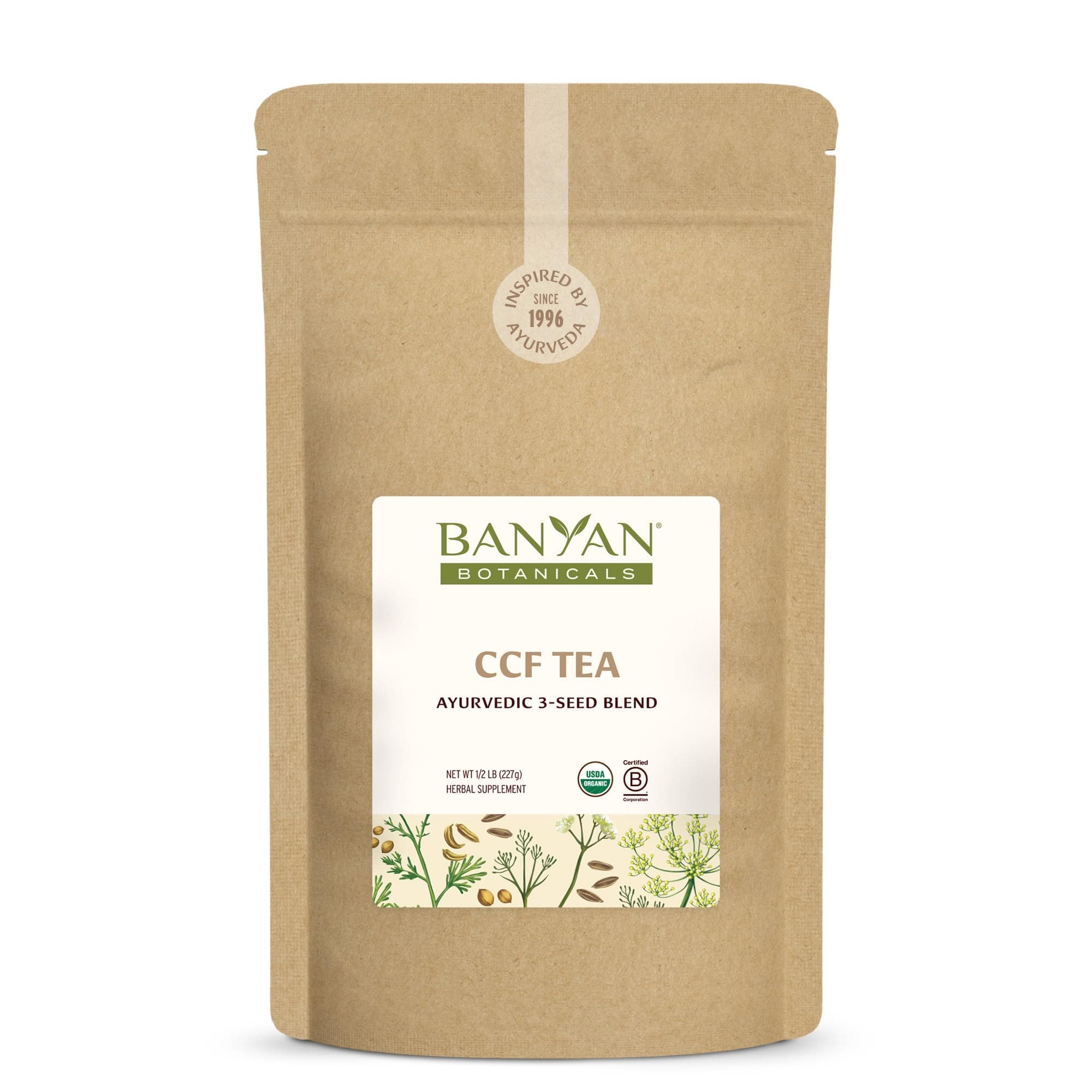 CCF Tea (Cumin, Coriander, Fennel) - USDA Organic - Digestive Tea to Support Natural Detoxification (1/2 lb)