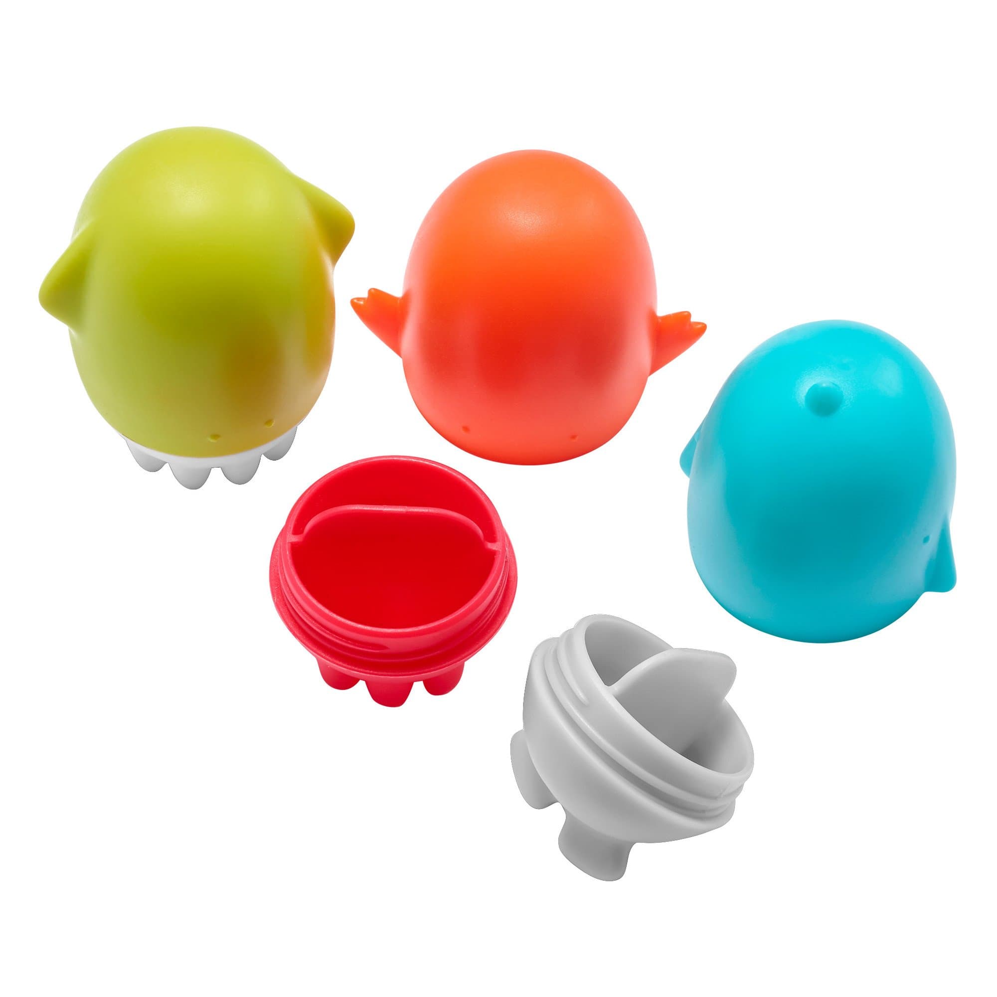 Boon Spurt Squirties Baby Bath Toys, Blue Orange and Green, Pack of 3