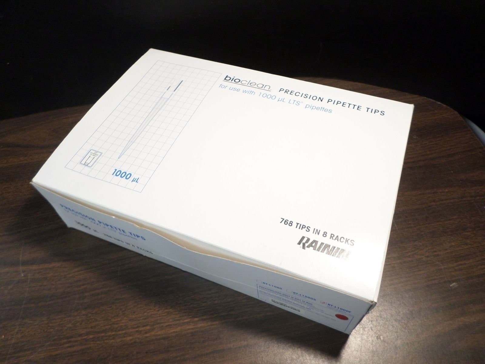 RAININ 1000µL Filter LTS Racked Sterile Pipette Tips 768/Case 8 Racks RT-L1000F